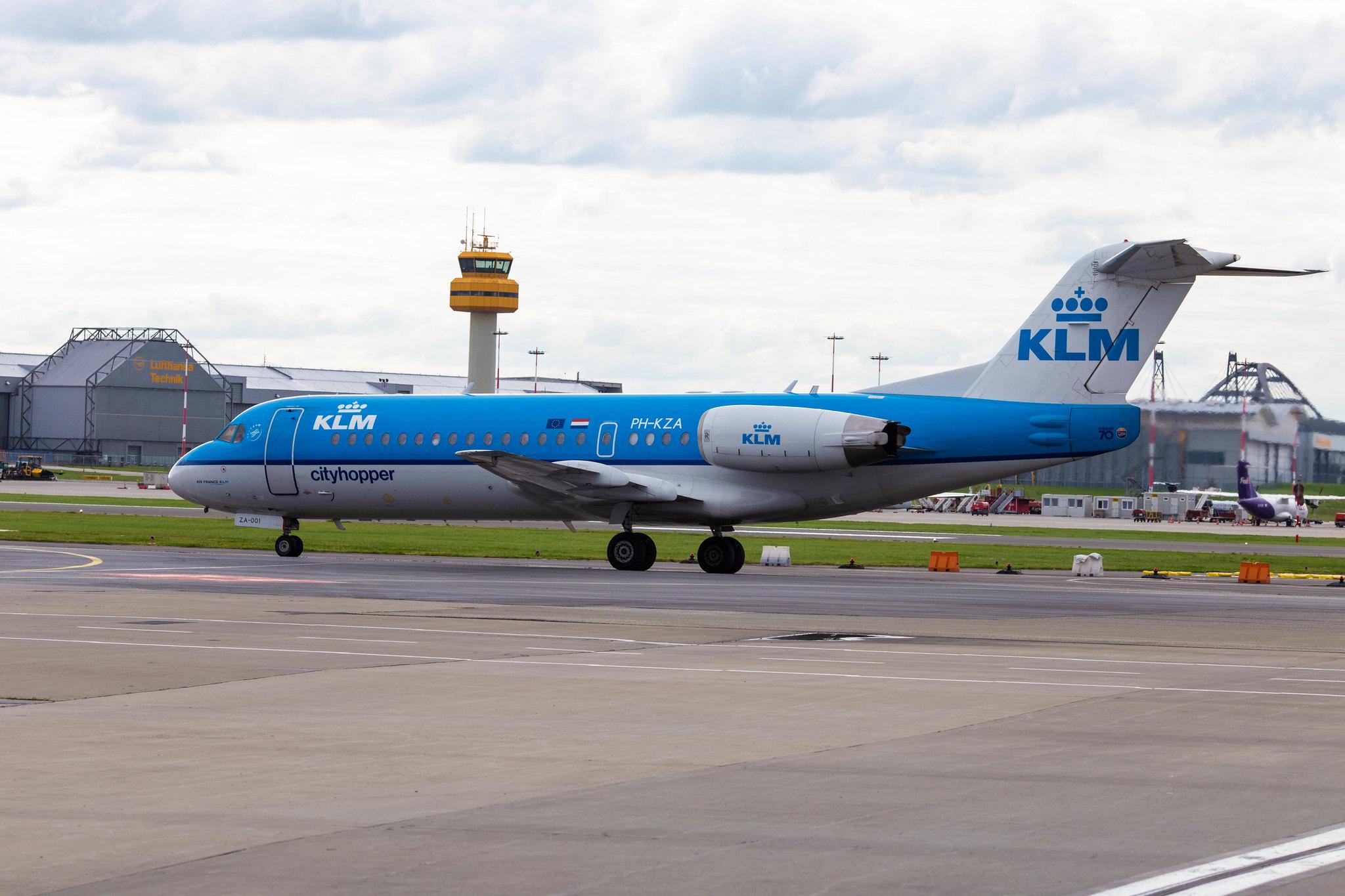 Hamburg Airport: KLM (KL / KLM) | Operator: KLM Cityhopper | Fokker F70 F70 | PH-KZA | MSN 11567
