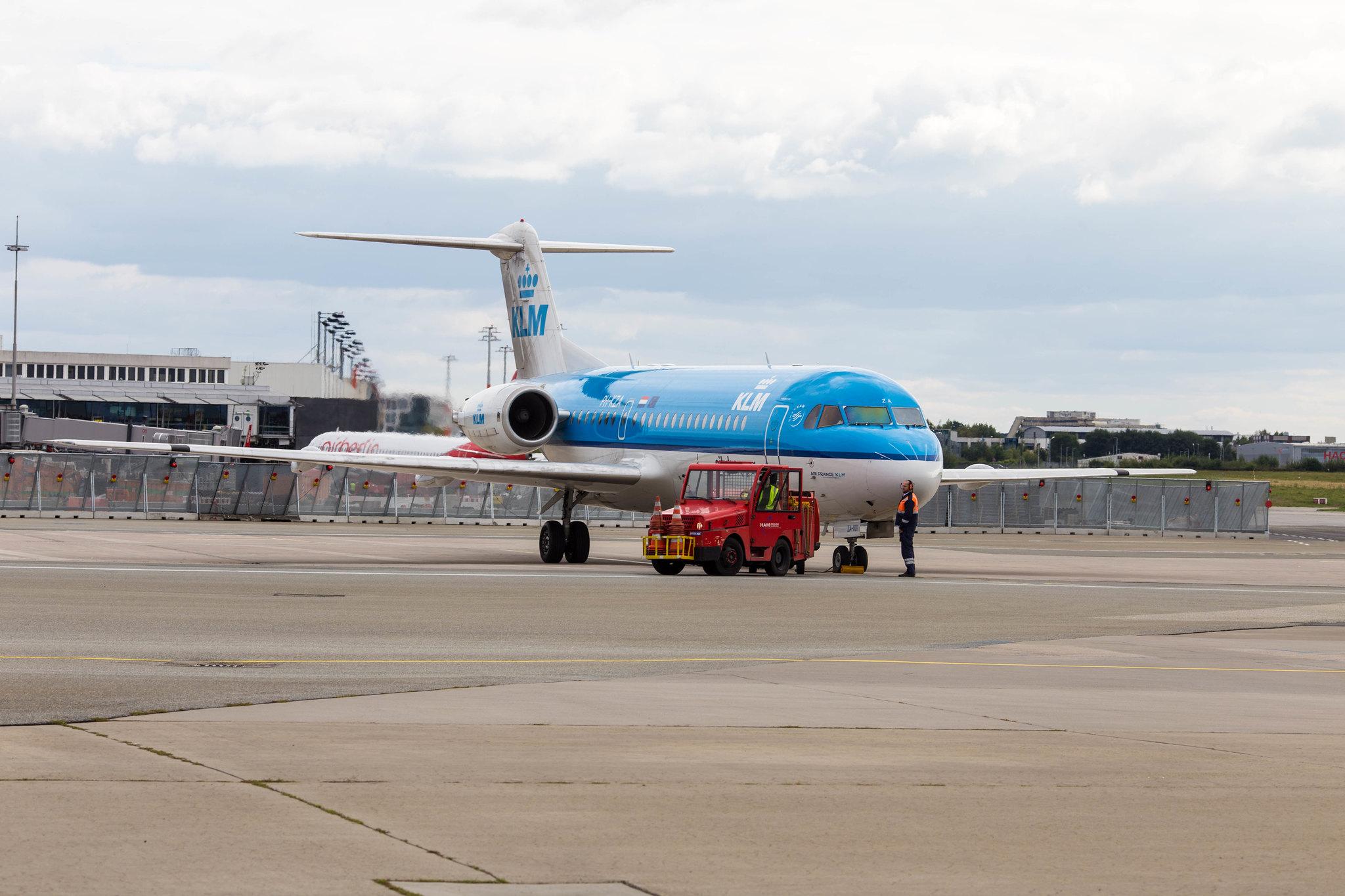 Hamburg Airport: KLM (KL / KLM) | Operator: KLM Cityhopper | Fokker F70 F70 | PH-KZA | MSN 11567