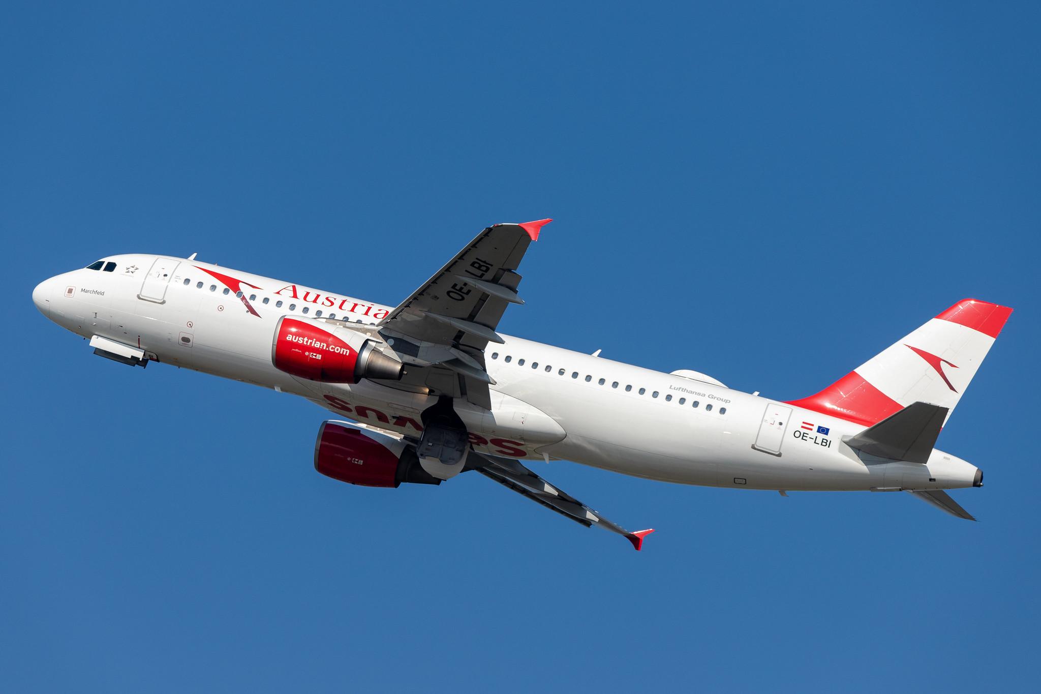Düsseldorf Airport: Austrian Airlines (OS / AUA) |  Airbus A320-214 A320 | OE-LBI | MSN 1937