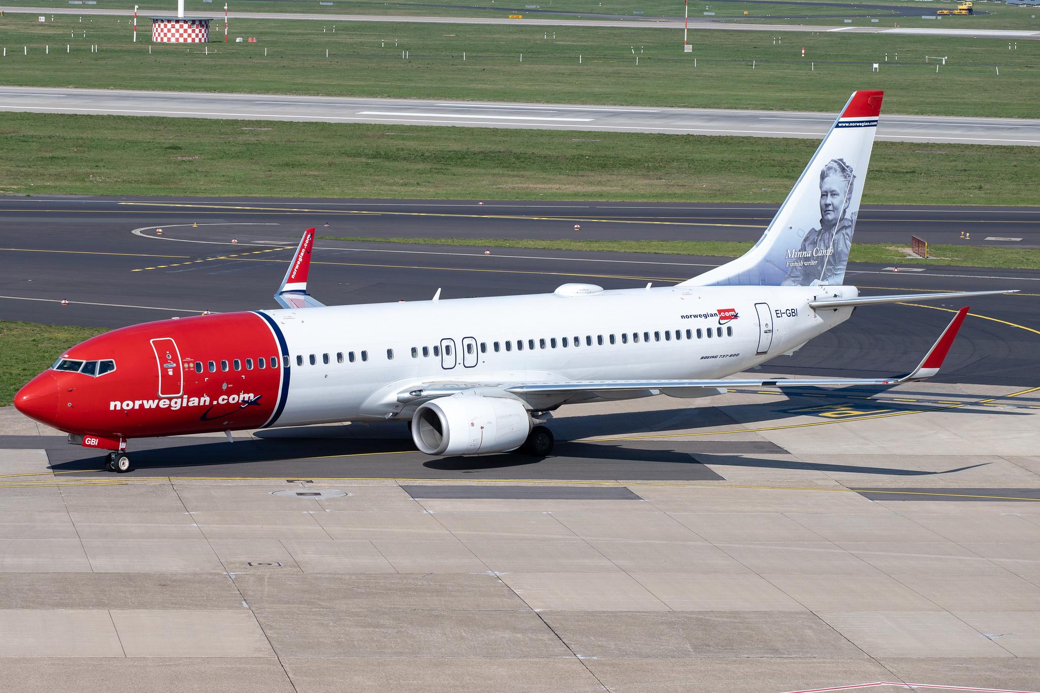 Düsseldorf Airport: Norwegian (DY / NAX) |  Livery: Minna Canth Livery | Operator: Norwegian Air International |  Boeing 737-8JP B738 | EI-GBI | MSN 39434