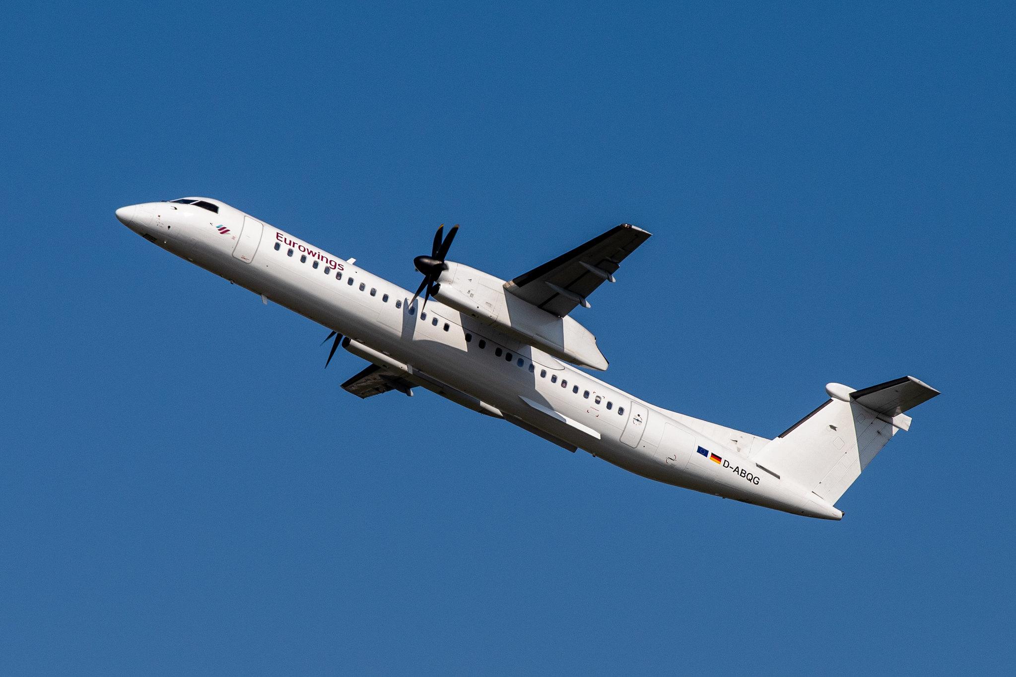 Düsseldorf Airport: Eurowings (EW / EWG) | Operator: Luftfahrtgesellschaft Walter |  De Havilland Canada Dash 8-400 DH8D | D-ABQG | MSN 4250