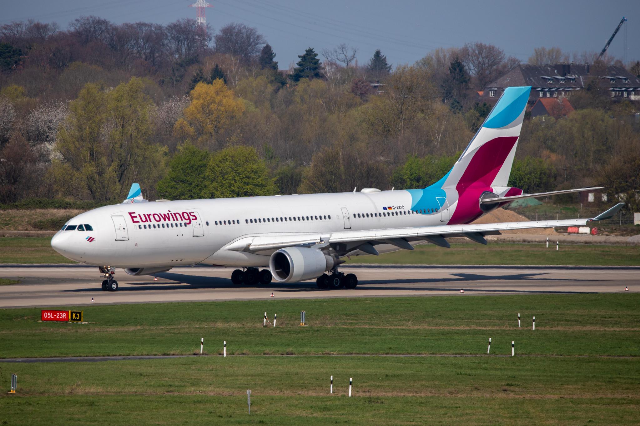 Düsseldorf Airport: Eurowings (EW / EWG) | Operator: SunExpress Deutschland |  Airbus A330-203 A332 | D-AXGD | MSN 0573