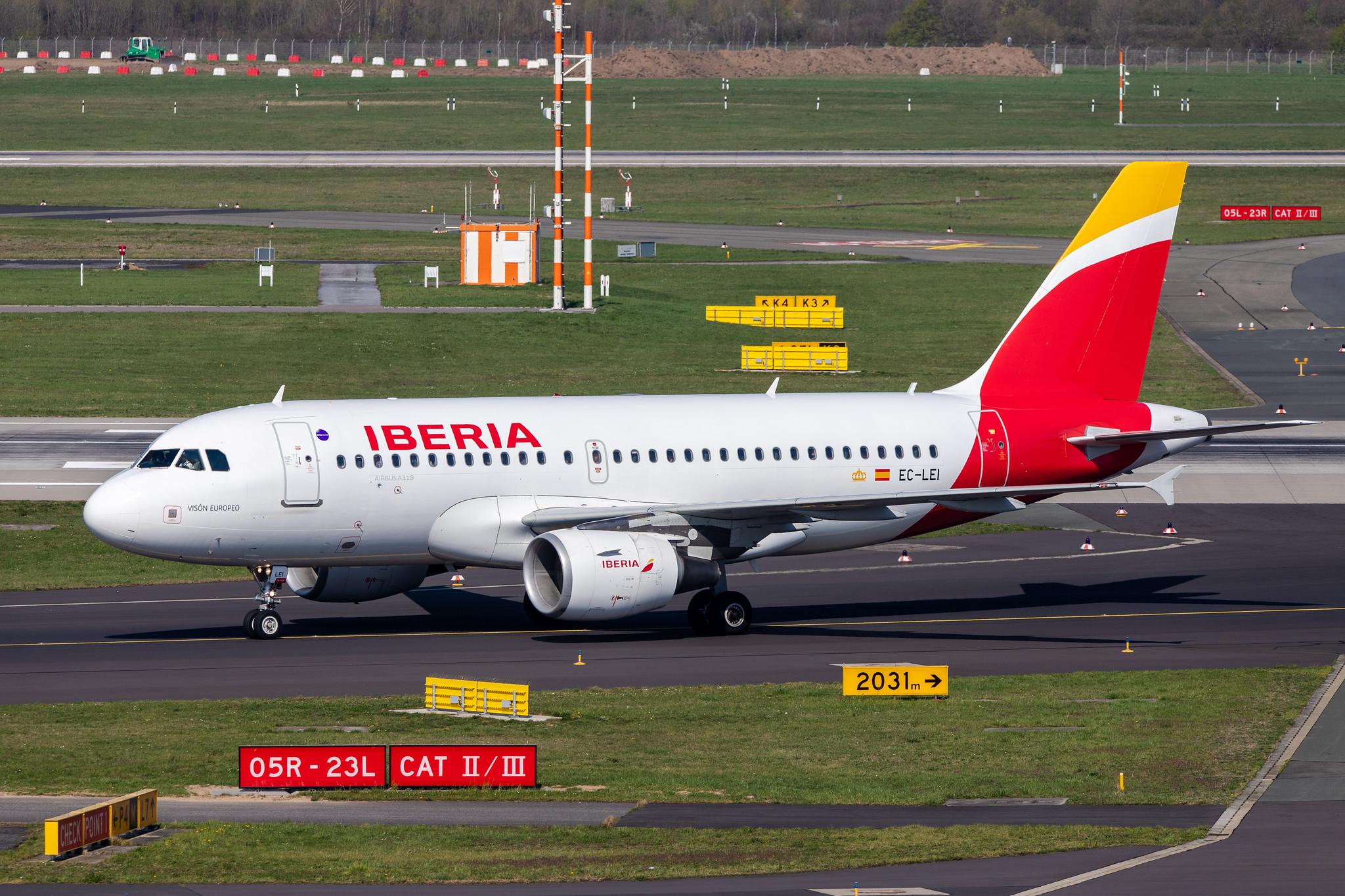 Düsseldorf Airport: Iberia (IB / IBE) |  Airbus A319-111 A319 | EC-LEI | MSN 3744