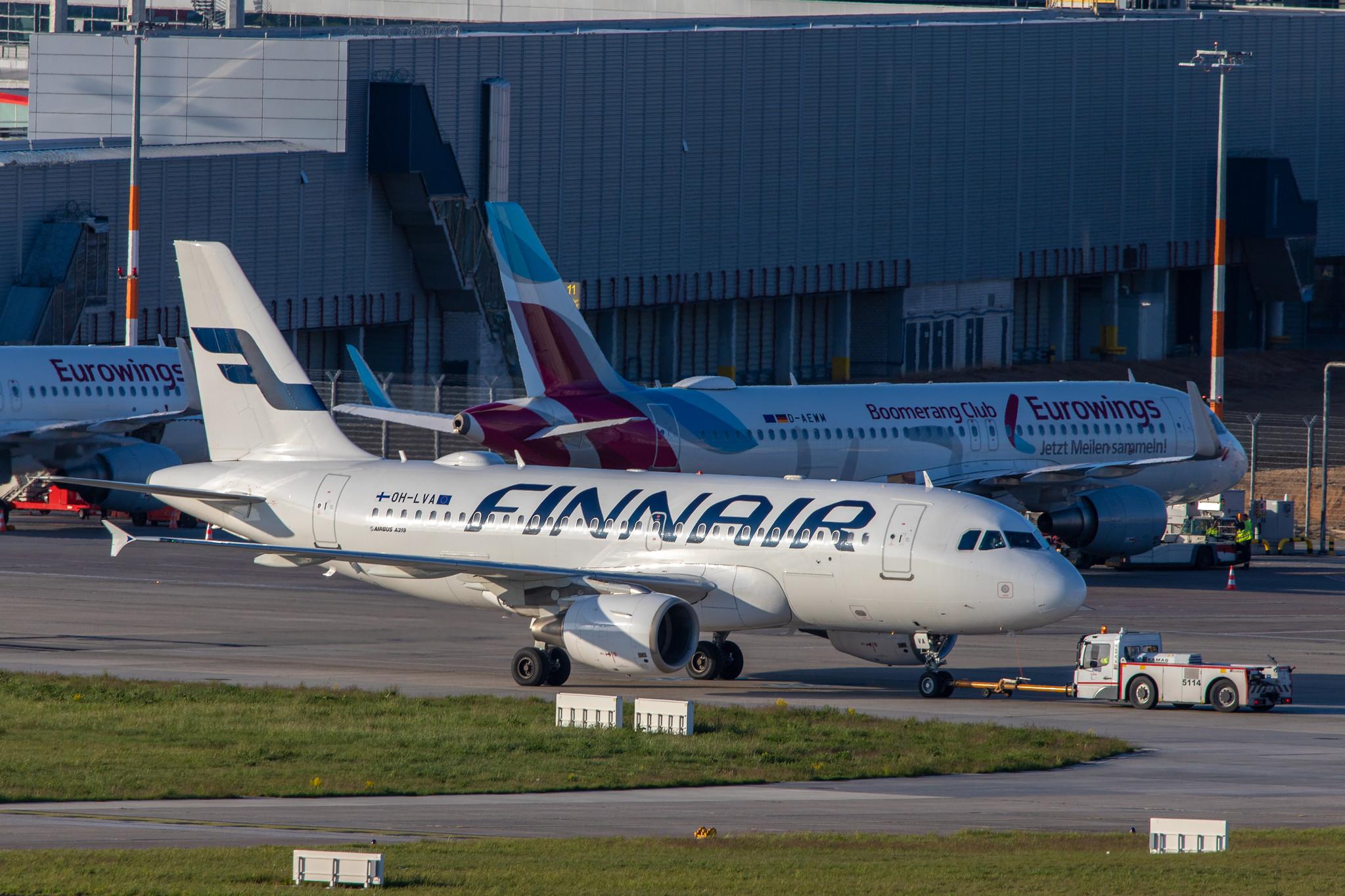 Hamburg Airport: Finnair (AY / FIN) |  Airbus A319-112 A319 | OH-LVA | MSN 1073
