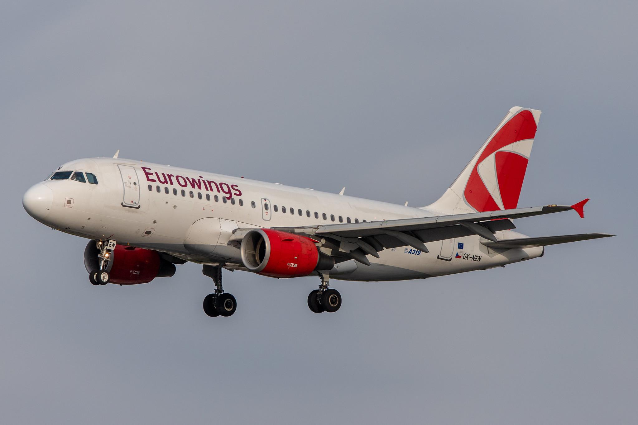 Hamburg Airport: Eurowings (EW / EWG) | Operator: Czech Airlines |  Airbus A319-112 A319 | OK-NEN | MSN 3436