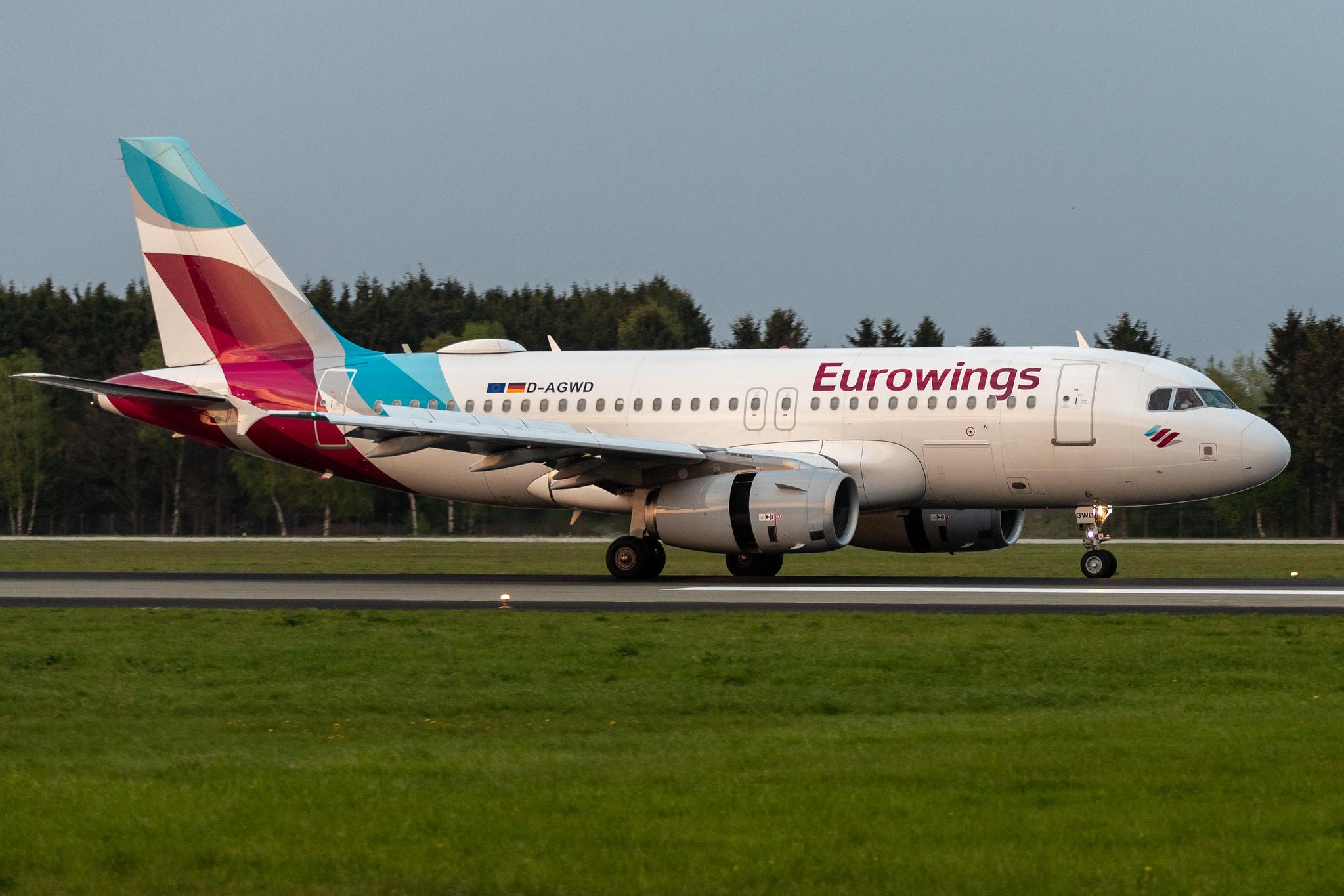 Hamburg Airport: Eurowings (EW / EWG) |  Airbus A319-132 A319 | D-AGWD | MSN 3011