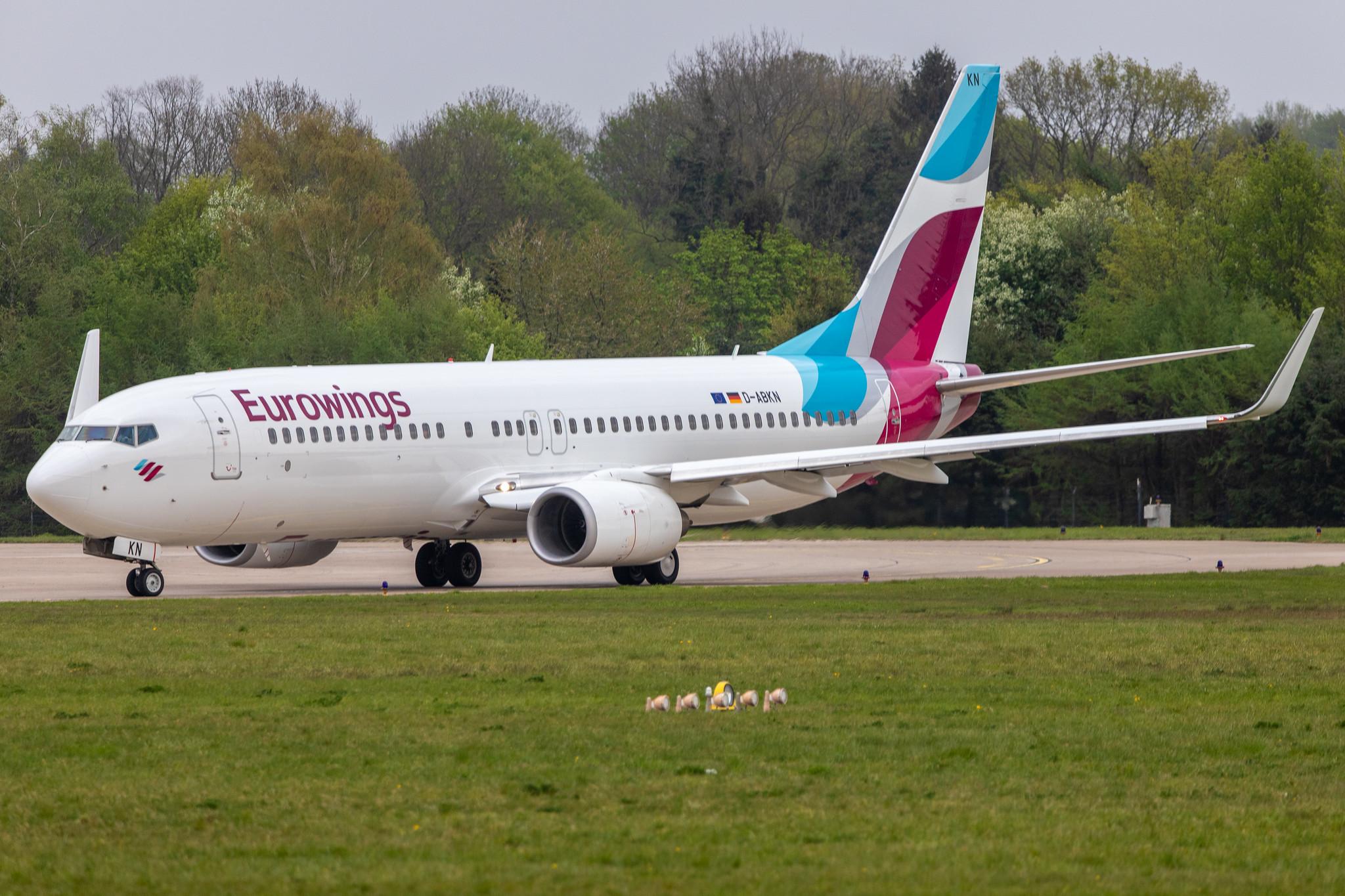 Hamburg Airport: Eurowings (EW / EWG) | Operator: TUI fly |  Boeing 737-86J B738 | D-ABKN | MSN 37756