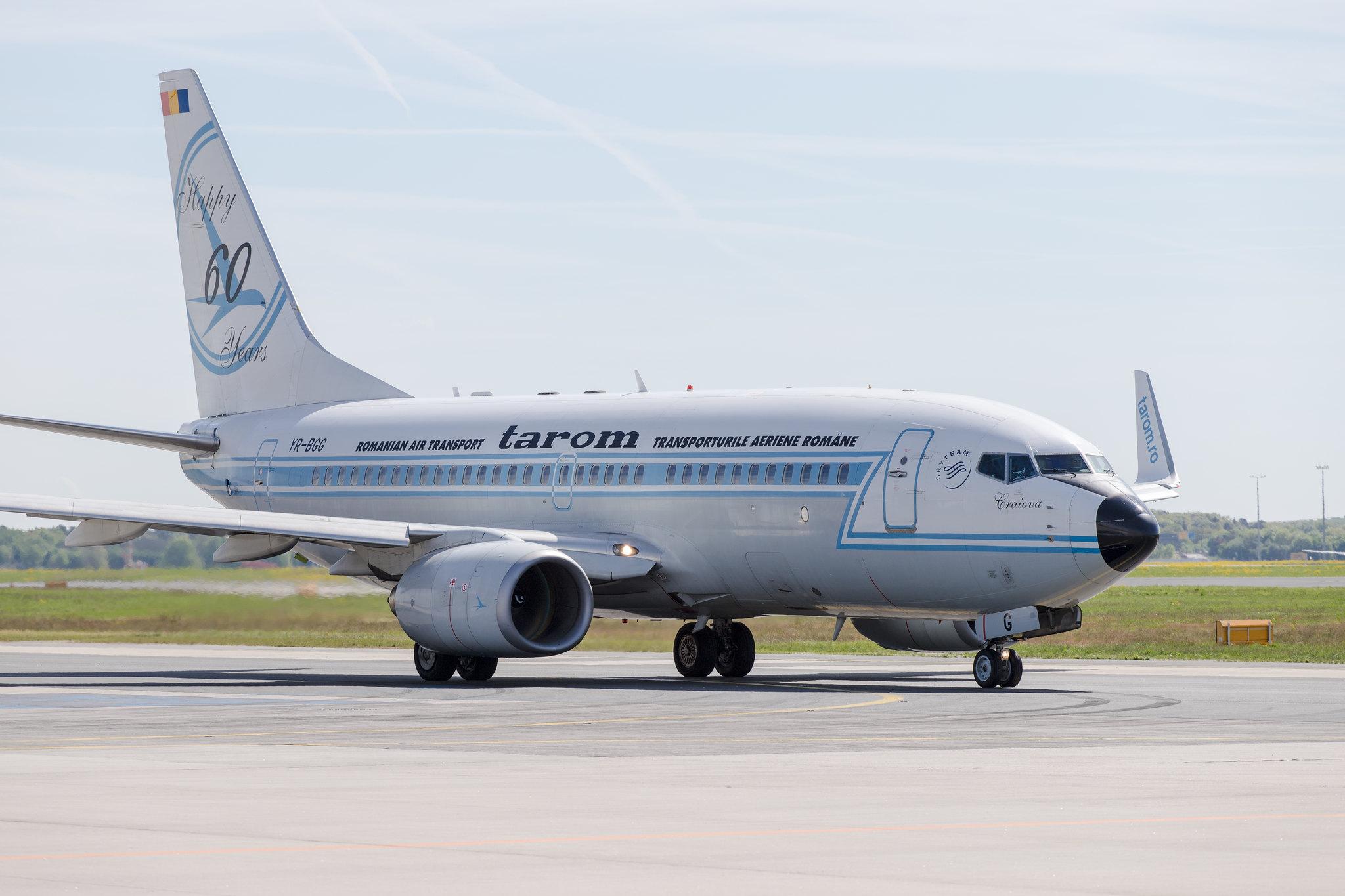 Frankfurt Airport: Tarom (RO / ROT) |  Livery: Happy 66 Years Livery |  Boeing 737-78J B737 | YR-BGG | MSN 28442