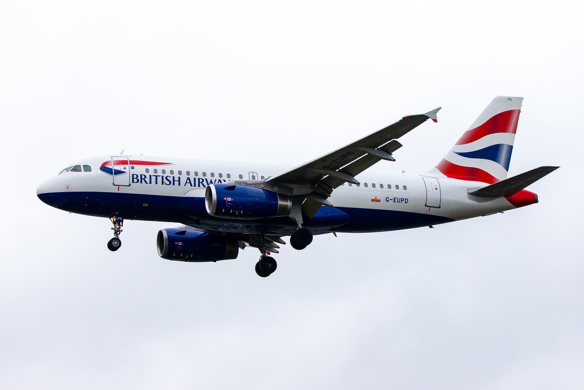 London Heathrow Airport: British Airways (BA / BAW) |  Airbus A319-131 A319 | G-EUPD | MSN 1142