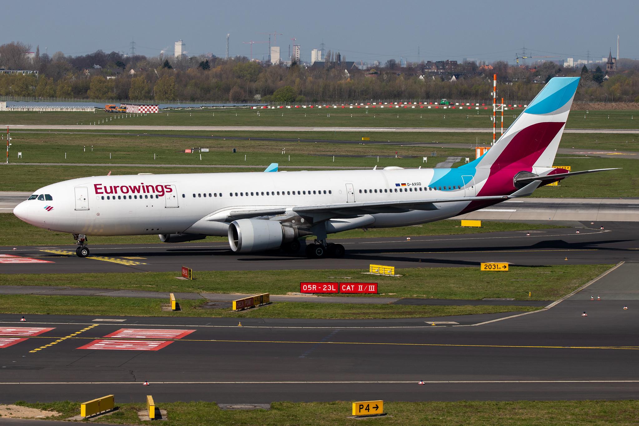 Düsseldorf Airport: Eurowings (EW / EWG) | Operator: SunExpress Deutschland |  Airbus A330-203 A332 | D-AXGD | MSN 0573