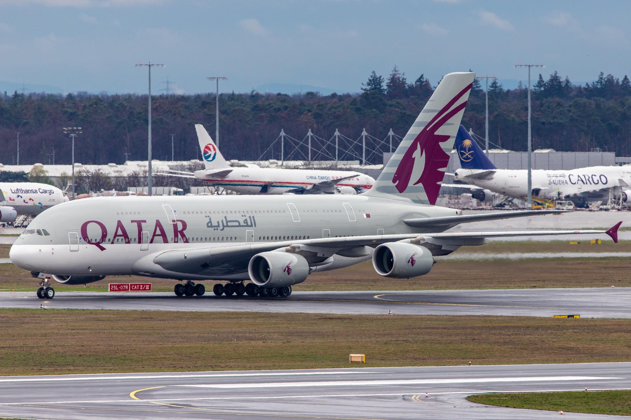 Frankfurt Airport: Qatar Airways (QR / QTR) |  Airbus A380-861 A388 | A7-APF | MSN 189