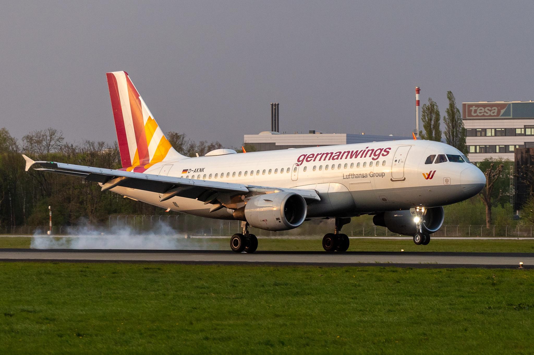 Hamburg Airport: Eurowings (EW / EWG) | Operator: Germanwings |  Airbus A319-112 A319 | D-AKNK | MSN 1077
