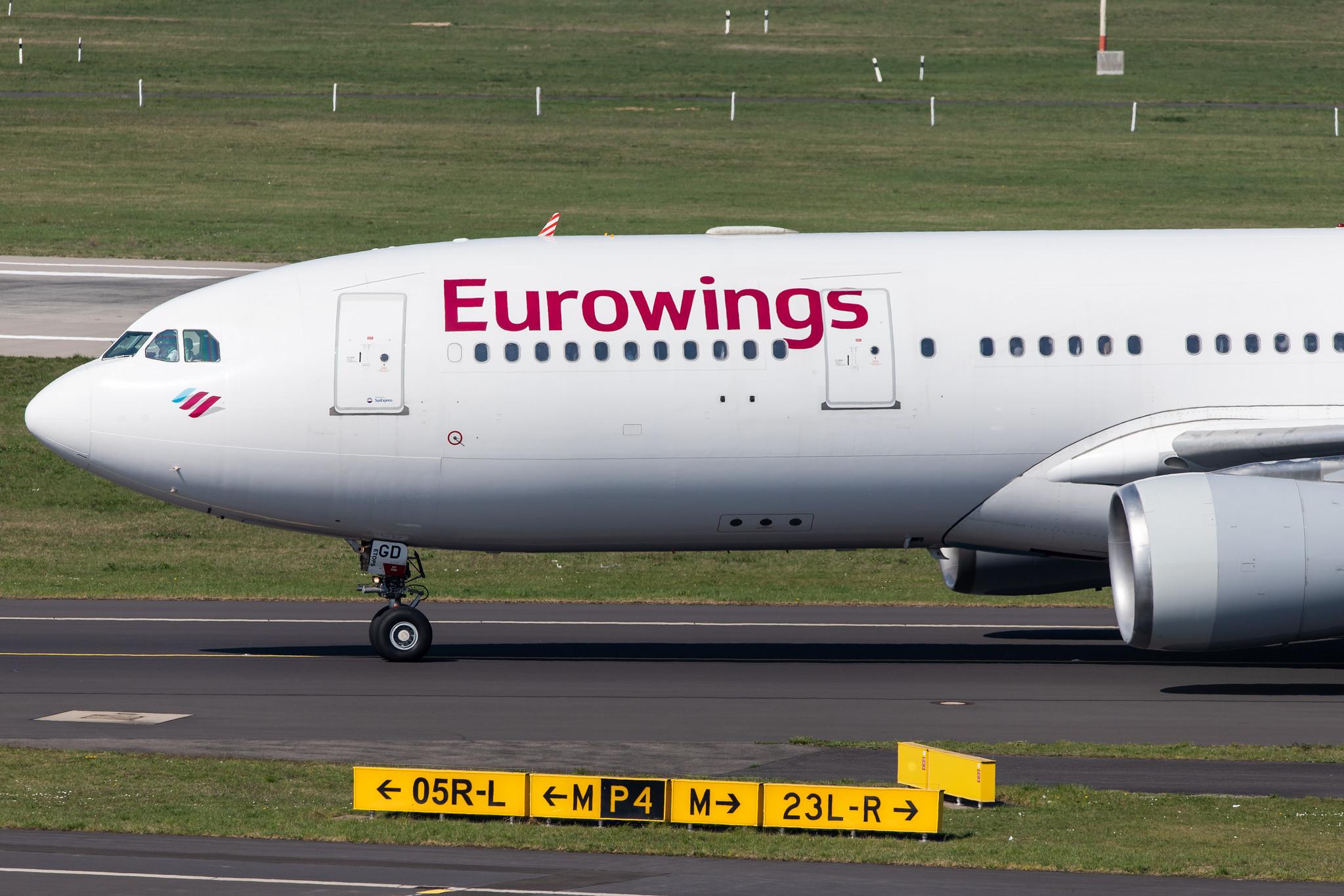 Düsseldorf Airport: Eurowings (EW / EWG) | Operator: SunExpress Deutschland |  Airbus A330-203 A332 | D-AXGD | MSN 0573