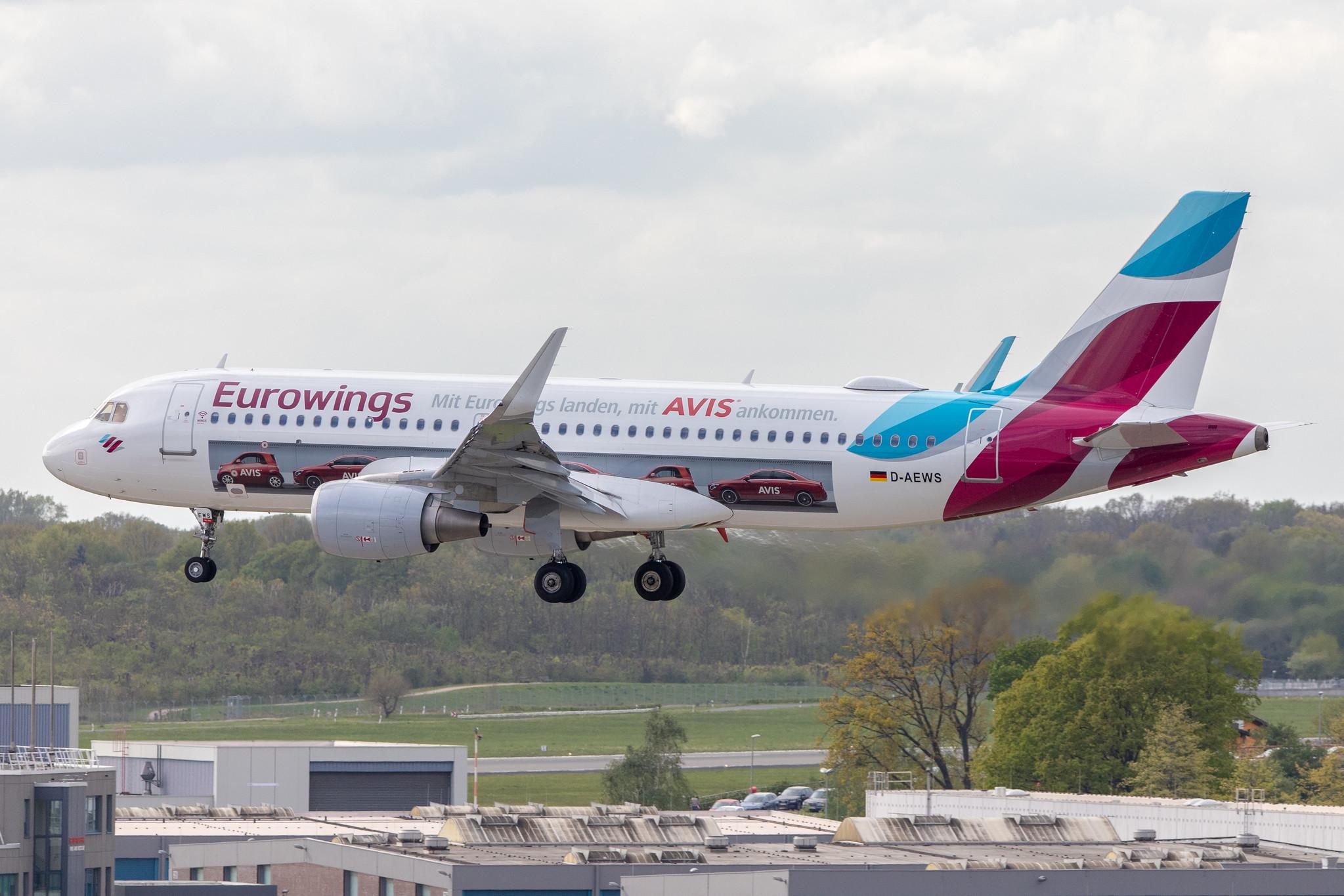 Hamburg Airport: Eurowings (EW / EWG) | Livery: AVIS Livery | Airbus A320-214 A320 | D-AEWS | MSN 7439
