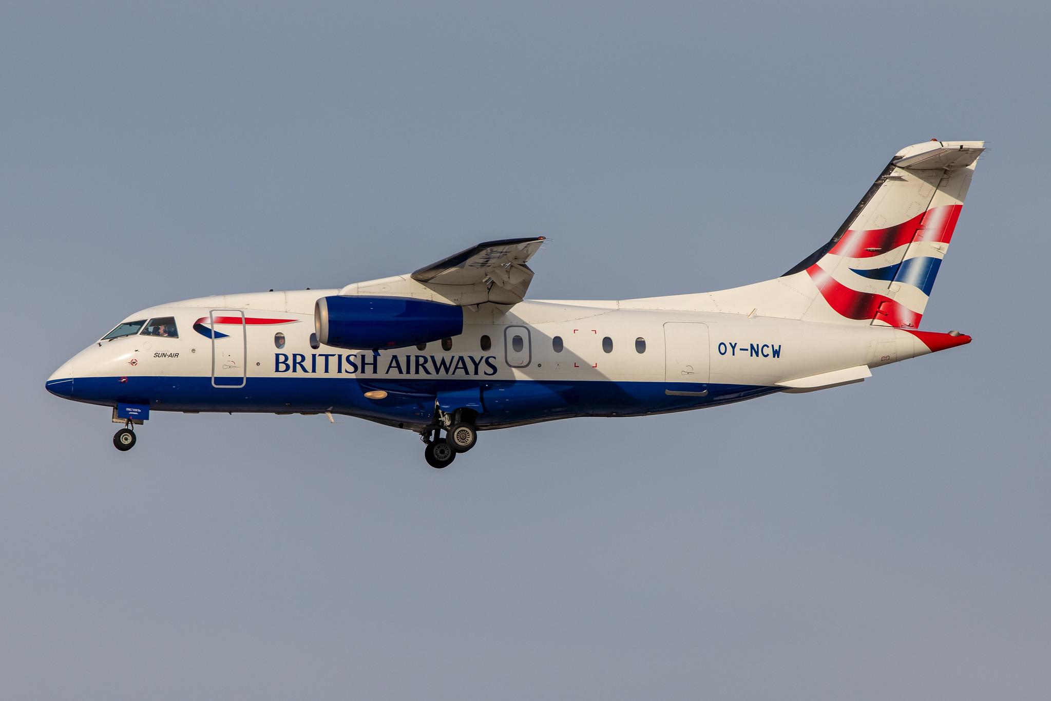 Hamburg Airport: British Airways (BA / BAW) | Operator: Sun-Air |  Dornier Do-328JET-300 J328 | OY-NCW | MSN 3131