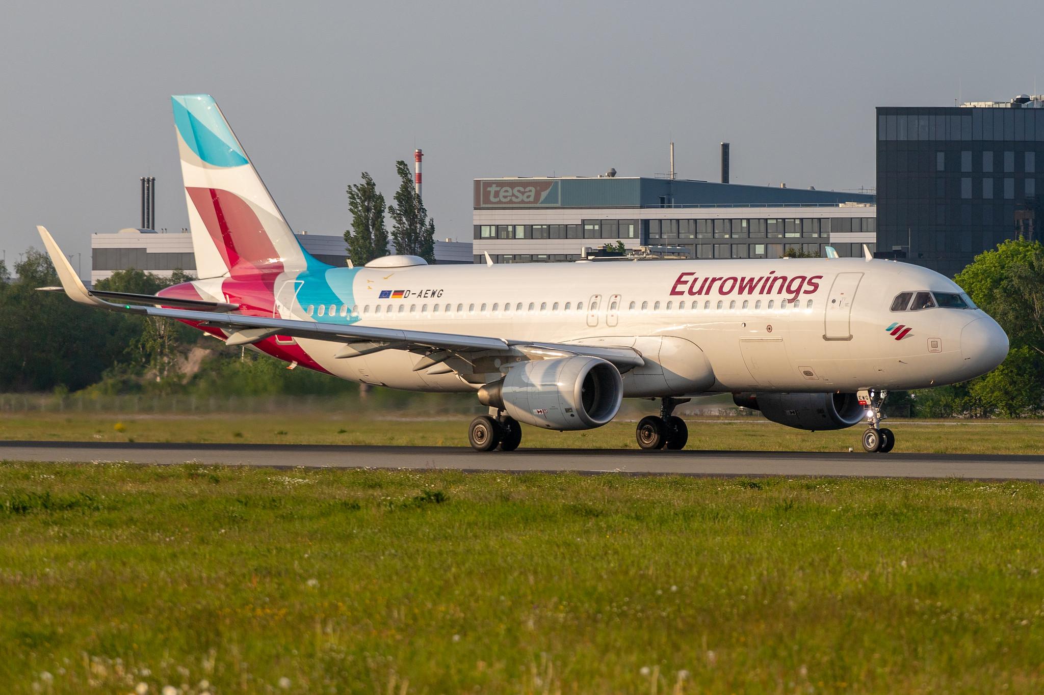 Hamburg Airport: Eurowings (EW / EWG) |  Livery: Visit Sweden/Göteborg Livery |  Airbus A320-214 A320 | D-AEWG | MSN 7121