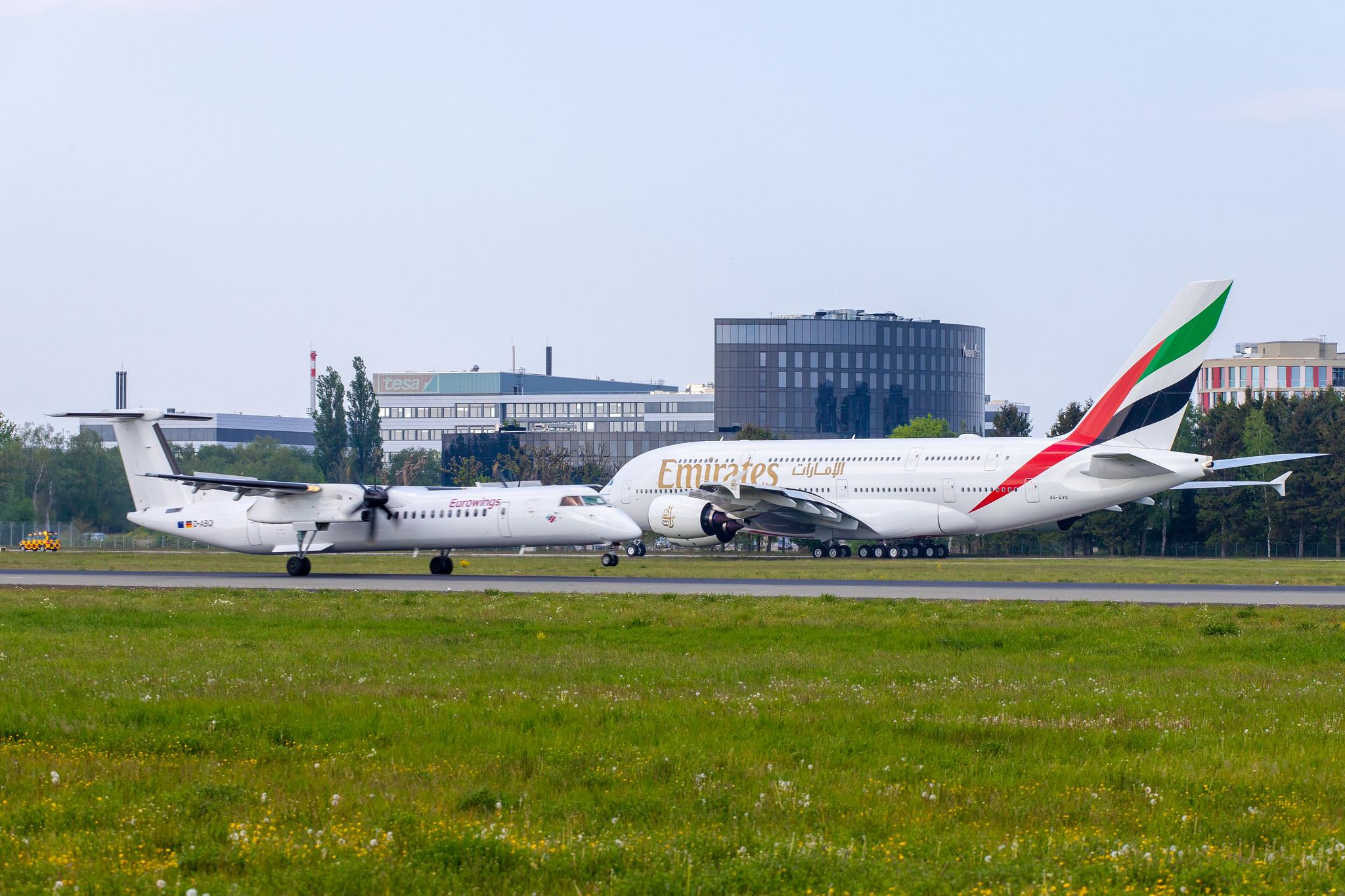 Hamburg Airport: Emirates (EK / UAE) |  Airbus A380-842 A388 | A6-EVC | MSN 248