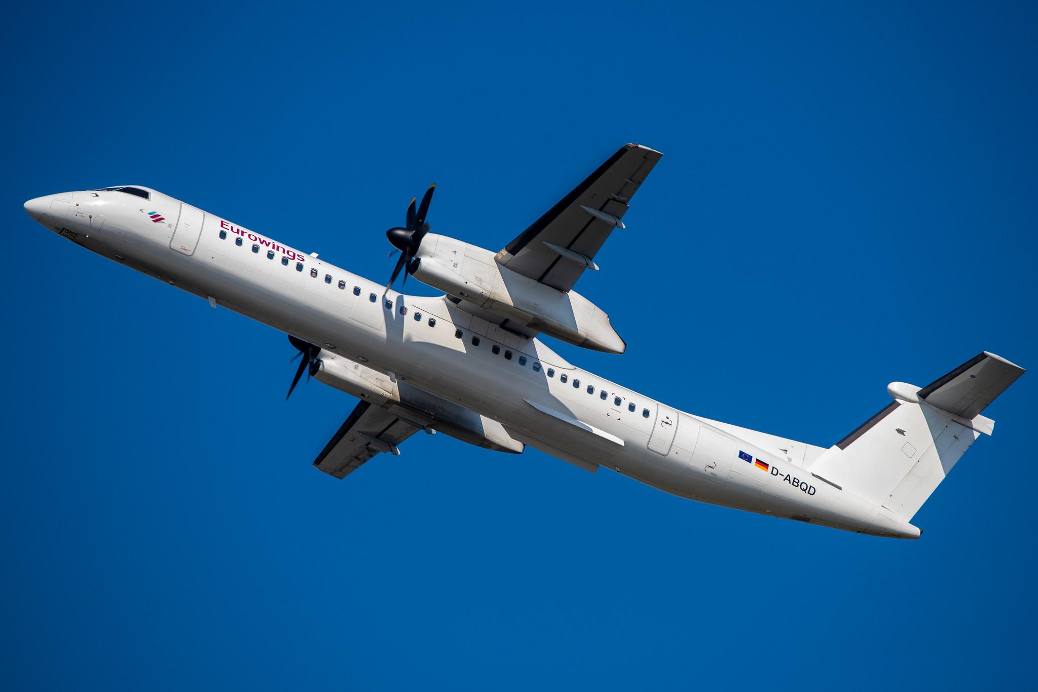 Düsseldorf Airport: Eurowings (EW / EWG) | Operator: Luftfahrtgesellschaft Walter |  De Havilland Canada Dash 8-400 DH8D | D-ABQD | MSN 4234