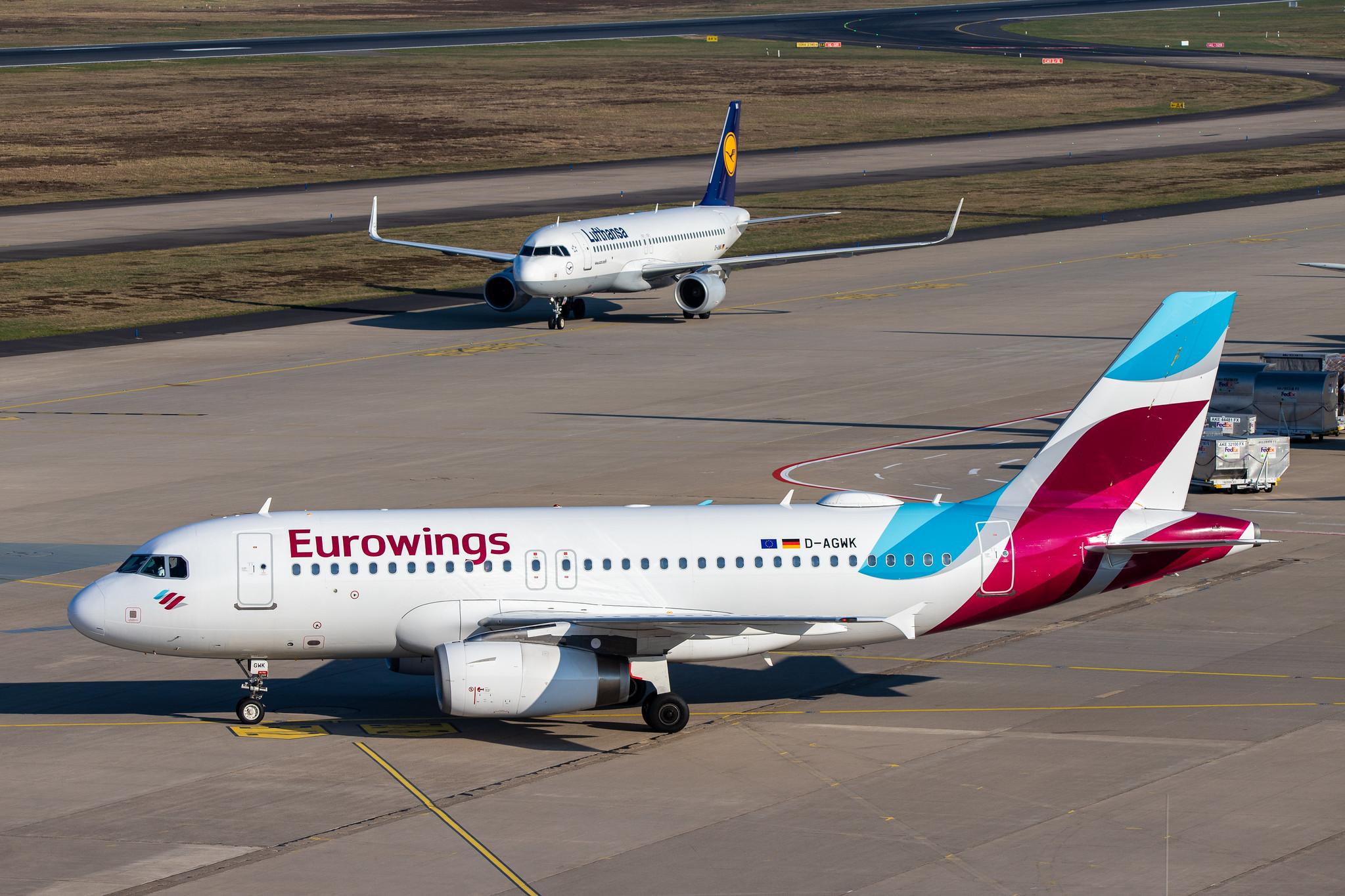 Köln Bonn Airport: Eurowings (EW / EWG) |  Airbus A319-132 A319 | D-AGWK | MSN 3500
