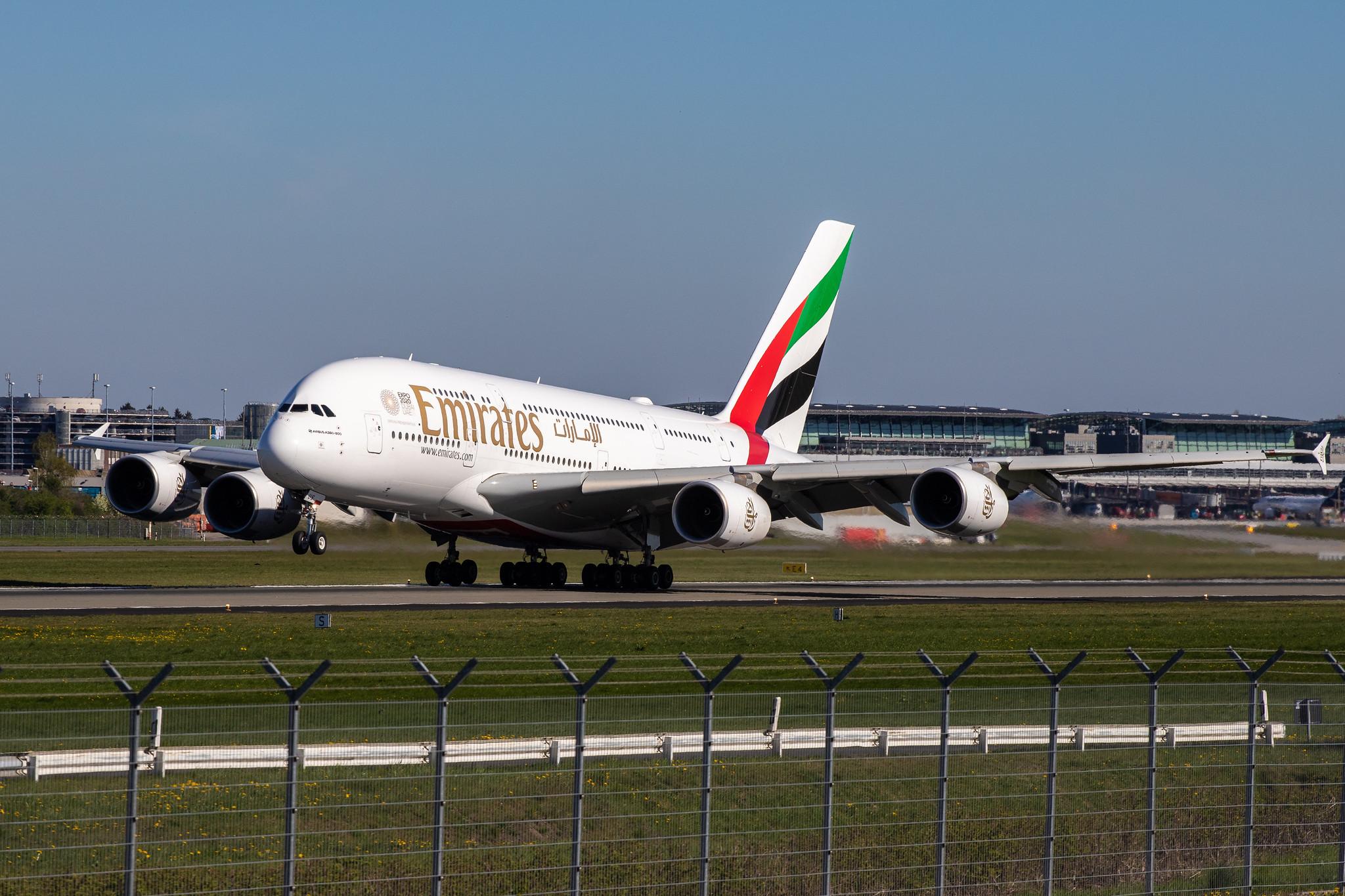 Hamburg Airport: Emirates (EK / UAE) |  Airbus A380-842 A388 | A6-EUS | MSN 234