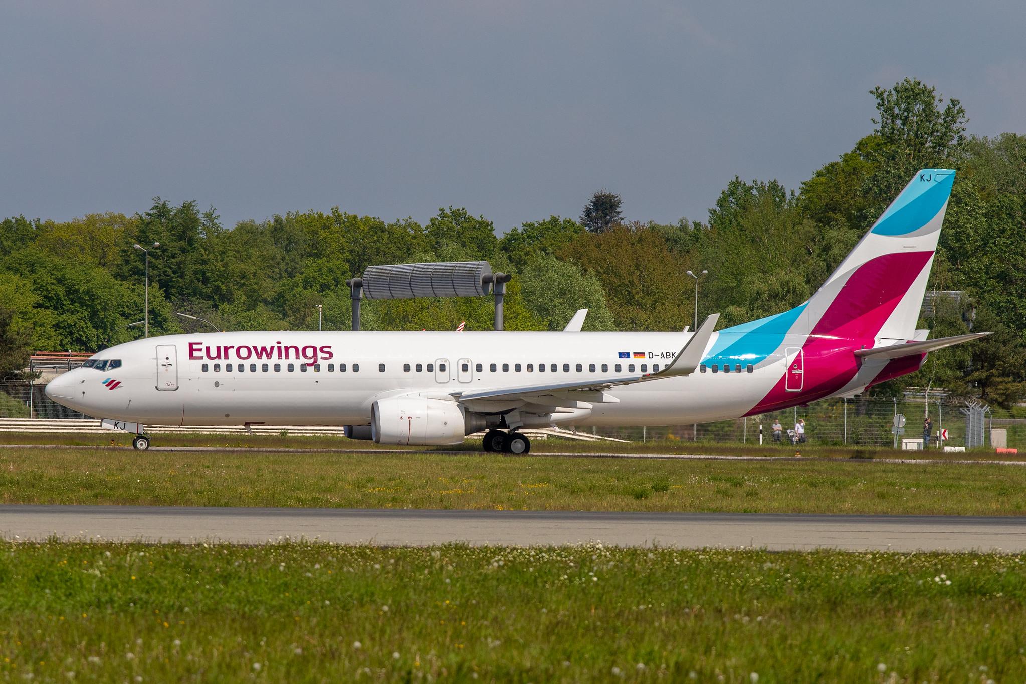 Hamburg Airport: Eurowings (EW / EWG) | Operator: TUI fly |  Boeing 737-86J B738 | D-ABKJ | MSN 37749