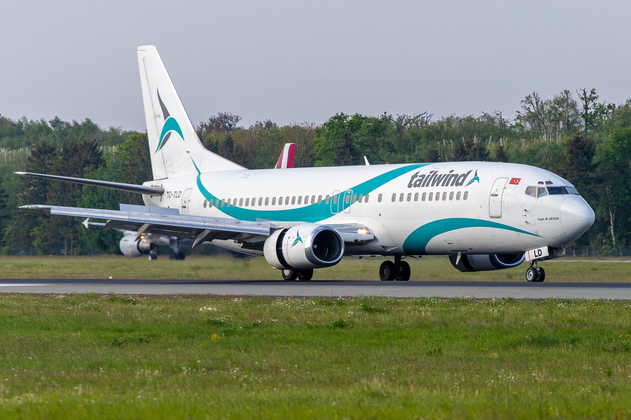 Hamburg Airport: Tailwind Airlines (TI / TWI) |  Boeing 737-4Q8 B734 | TC-TLD | MSN 28199