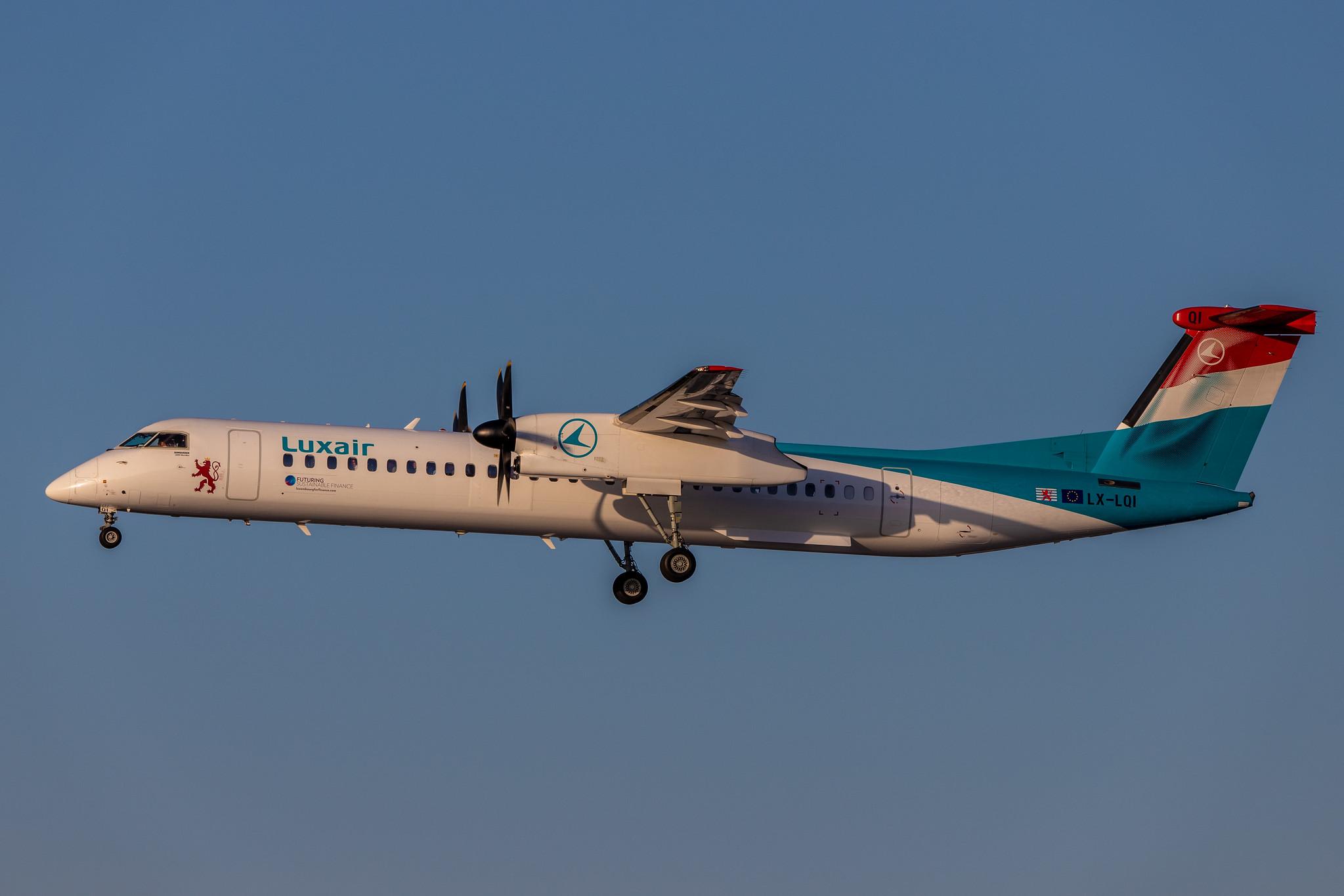 Hamburg Airport: Luxair (LG / LGL) |  De Havilland Canada Dash 8-400 DH8D | LX-LQI | MSN 4534