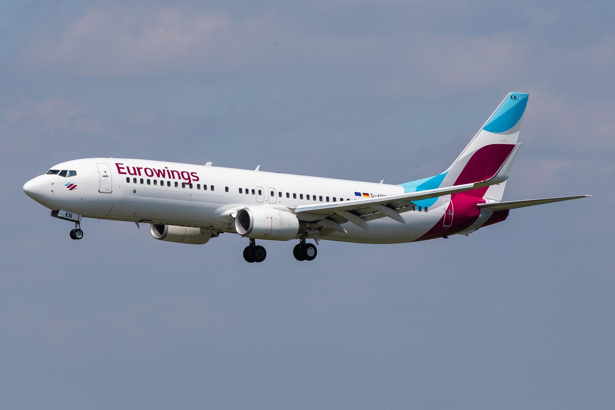 Hamburg Airport: Eurowings (EW / EWG) | Operator: TUI fly |  Boeing 737-86J B738 | D-ABKN | MSN 37756