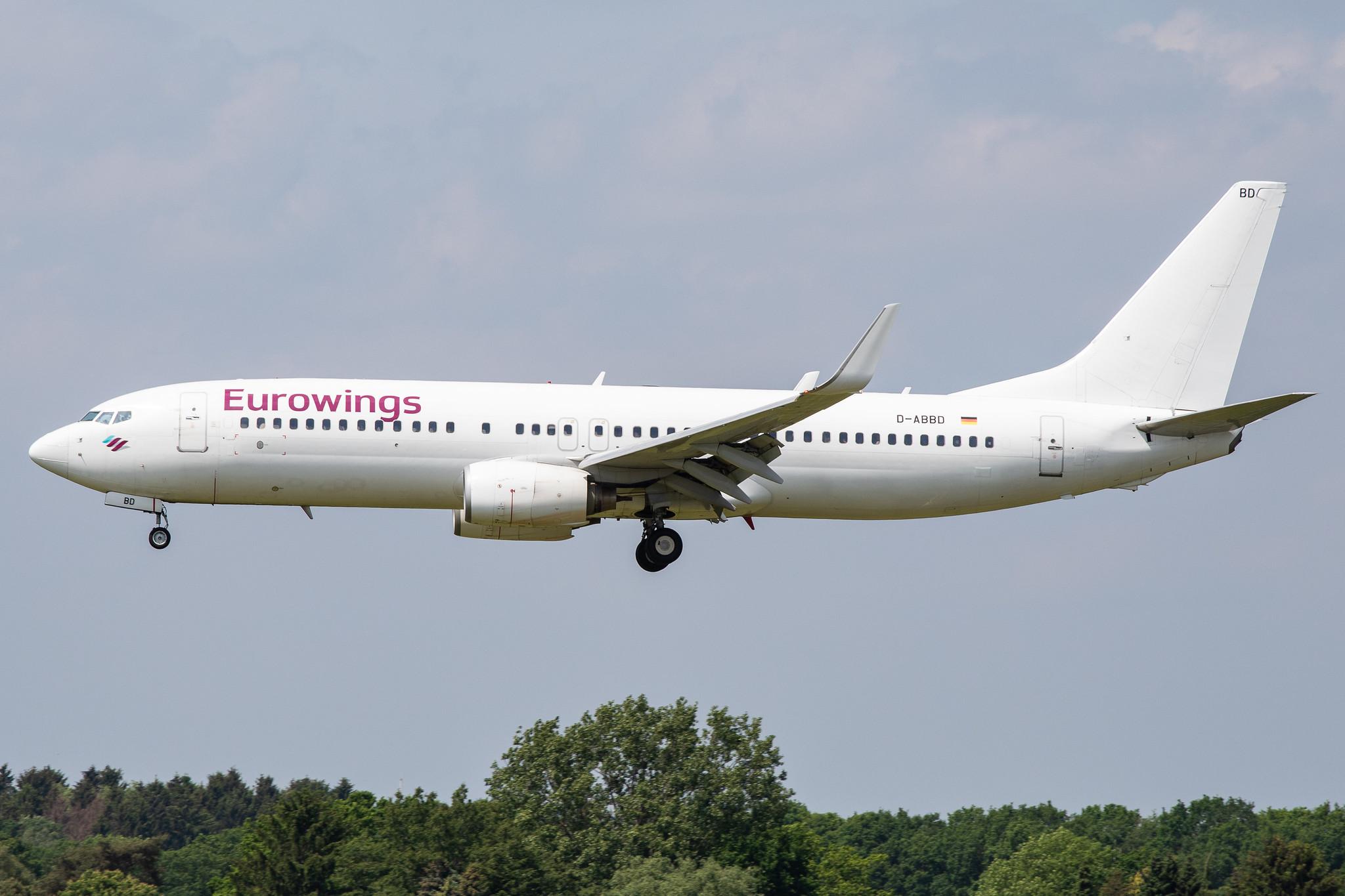 Hamburg Airport: Eurowings (EW / EWG) | Operator: TUI fly |  Boeing 737-86J B738 | D-ABBD | MSN 30880