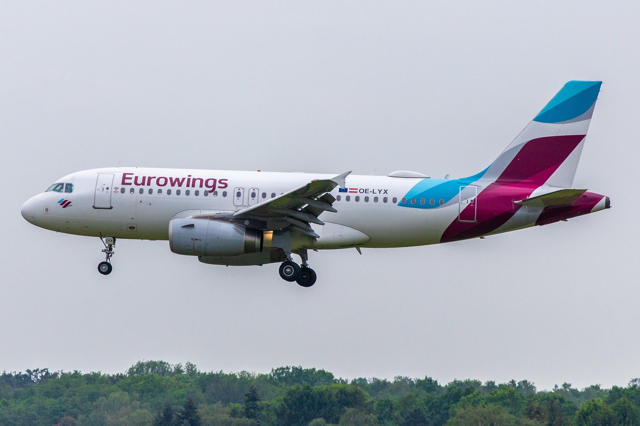 Hamburg Airport: Eurowings (EW / EWG) | Operator: Eurowings Europe |  Airbus A319-132 A319 | OE-LYX | MSN 4285