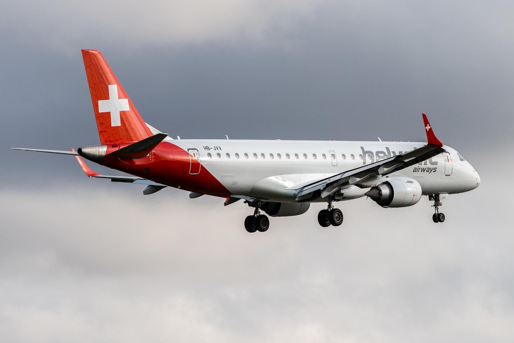 Hamburg Airport: Helvetic Airways (2L / OAW) |  Embraer E190LR E190 | HB-JVV | MSN 19000071