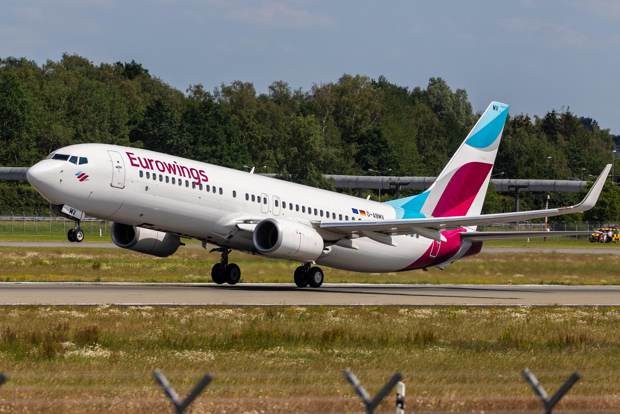 Hamburg Airport: Eurowings (EW / EWG) | Operator: TUI fly |  Boeing 737-86J B738 | D-ABMV | MSN 37785