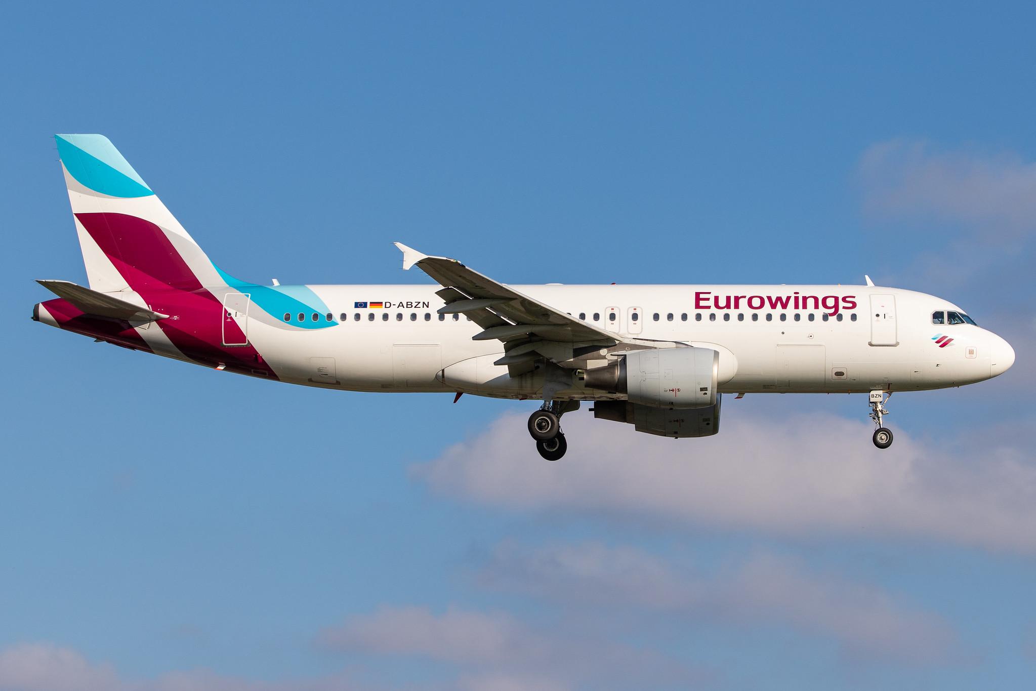 Hamburg Airport (HAM/EDDH): Eurowings (EW / EWG) |  Airbus A320-216 A320 | D-ABZN | MSN 3080