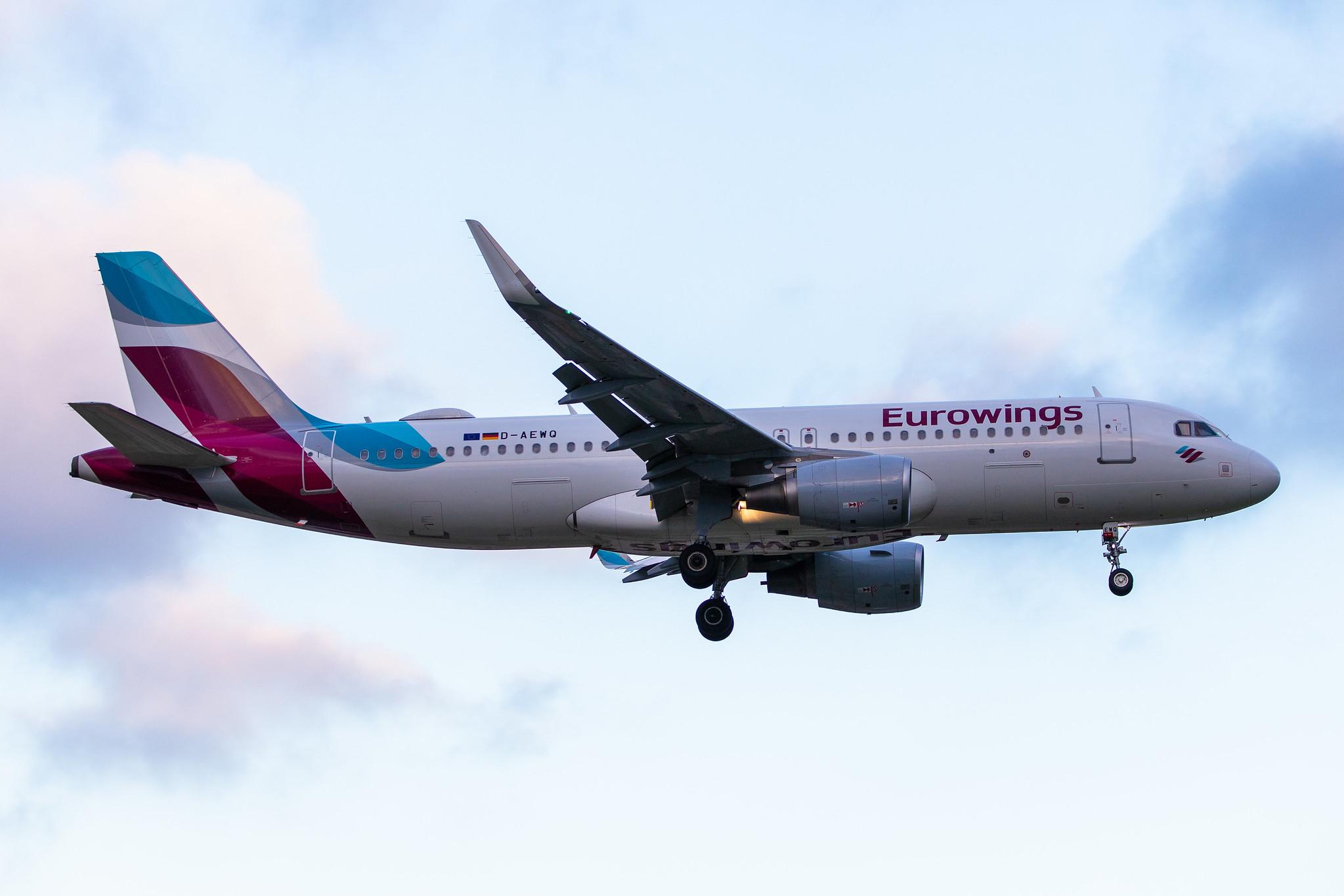 Hamburg Airport (HAM/EDDH): Eurowings (EW / EWG) |  Airbus A320-214 A320 | D-AEWQ | MSN 7398