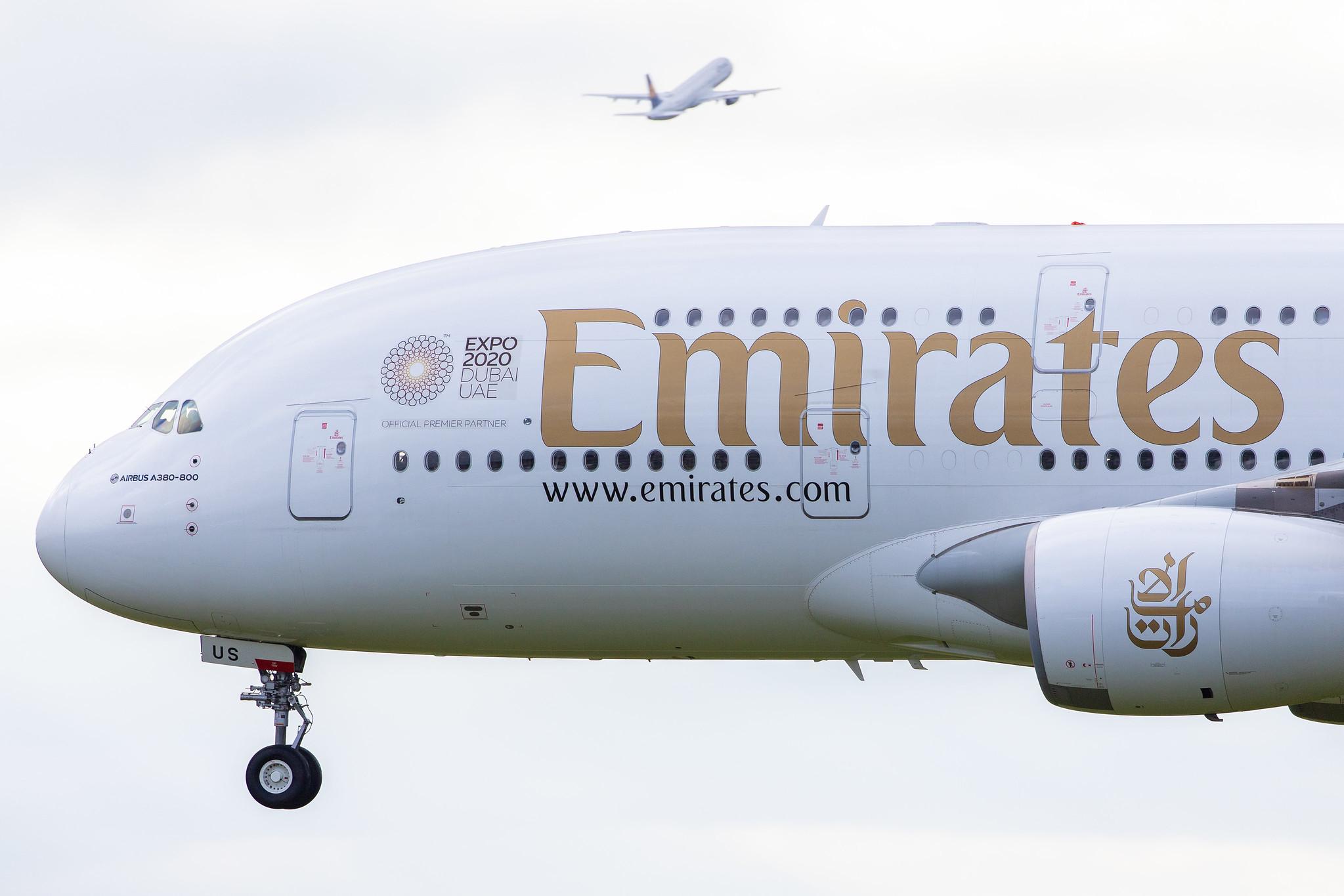 Hamburg Airport (HAM/EDDH): Emirates (EK / UAE) |  Airbus A380-842 A388 | A6-EUS | MSN 234