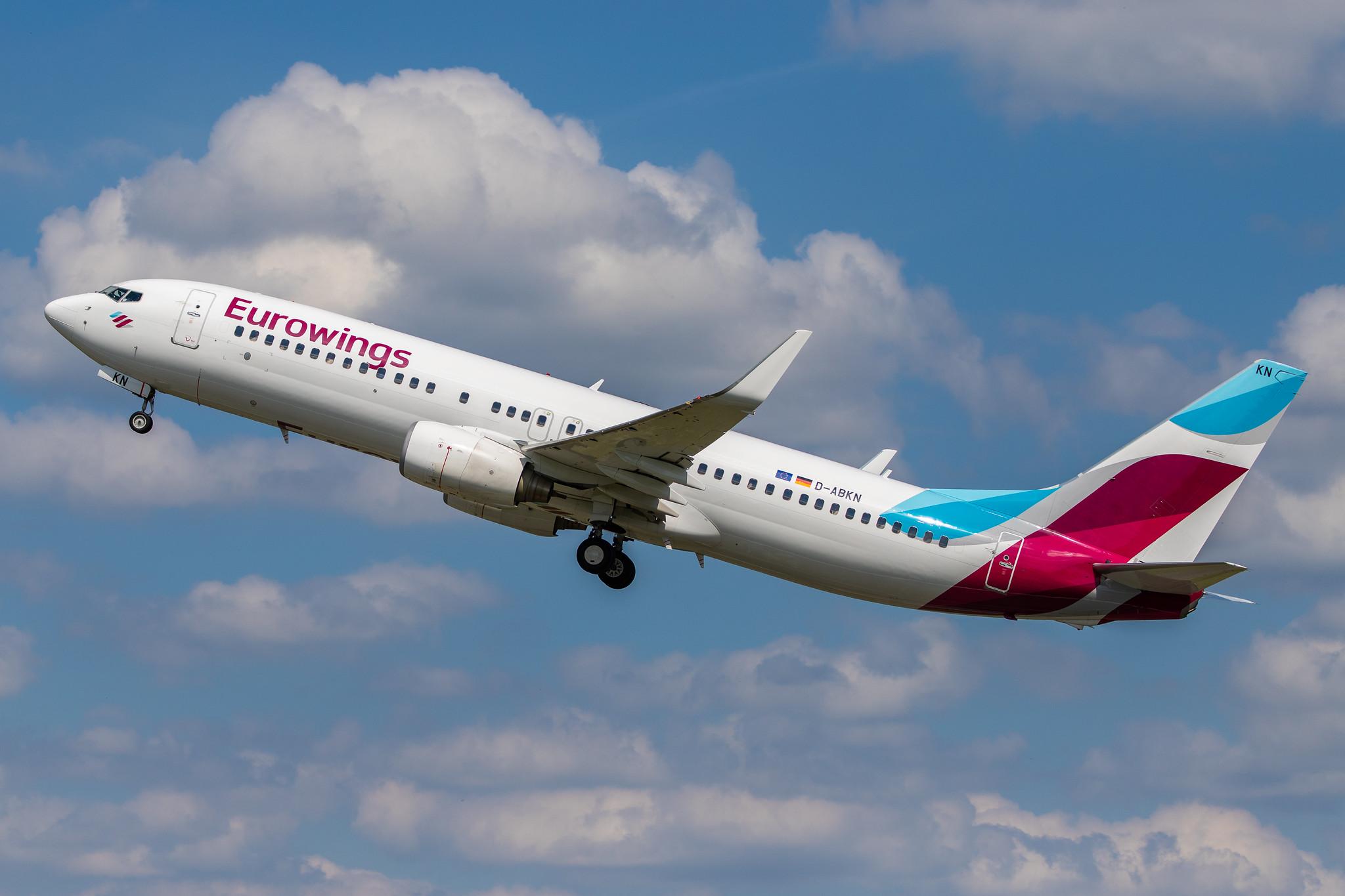 Hamburg Airport: Eurowings (EW / EWG) | Operator: TUI fly |  Boeing 737-86J B738 | D-ABKN | MSN 37756