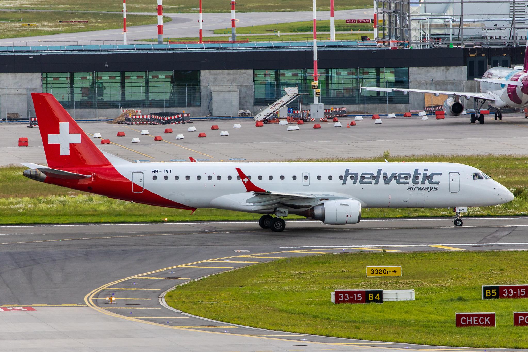 Hamburg Airport (HAM/EDDH): Helvetic Airways (2L / OAW) |  Embraer E190AR E190 | HB-JVT | MSN 19000199