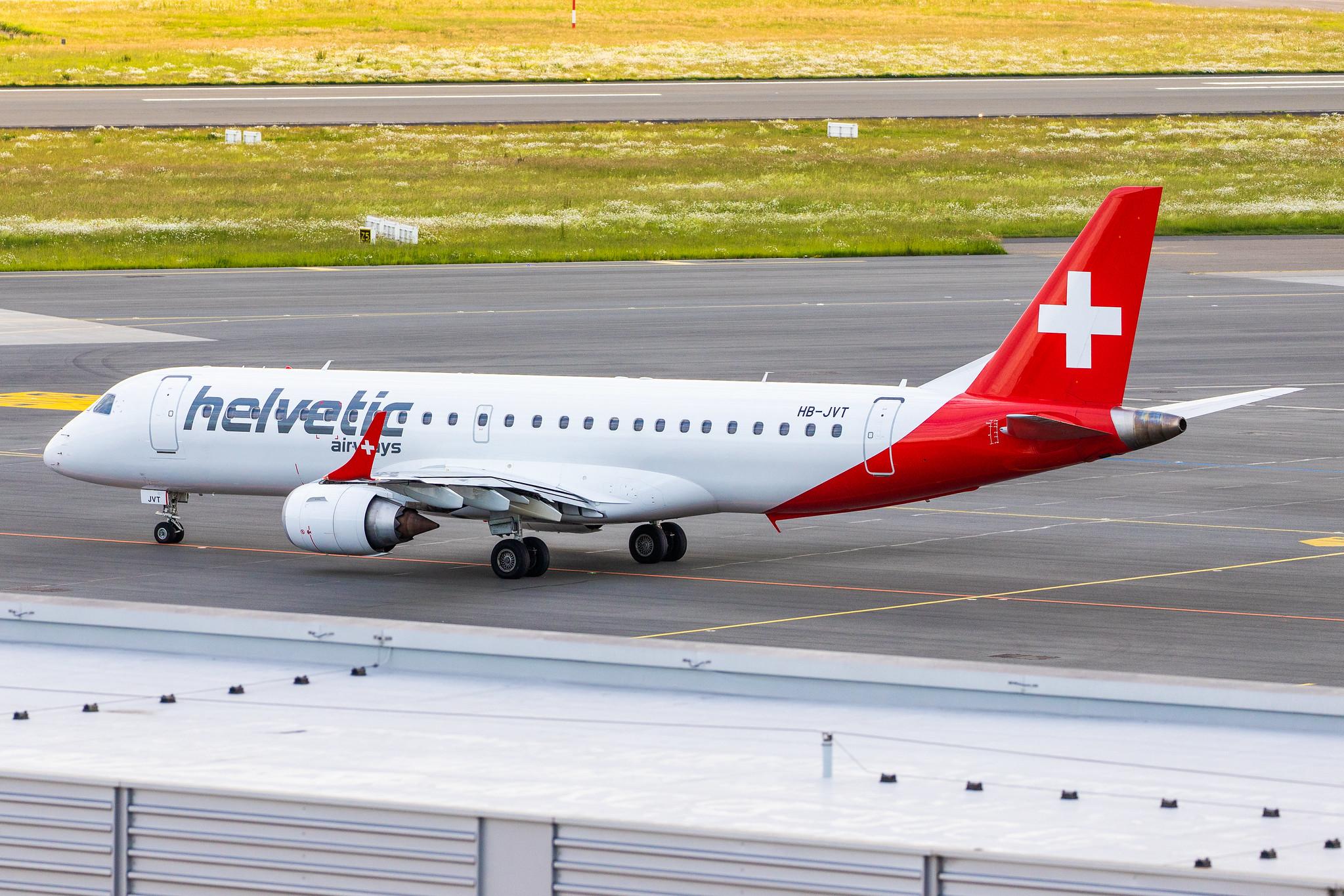 Hamburg Airport (HAM/EDDH): Helvetic Airways (2L / OAW) |  Embraer E190AR E190 | HB-JVT | MSN 19000199