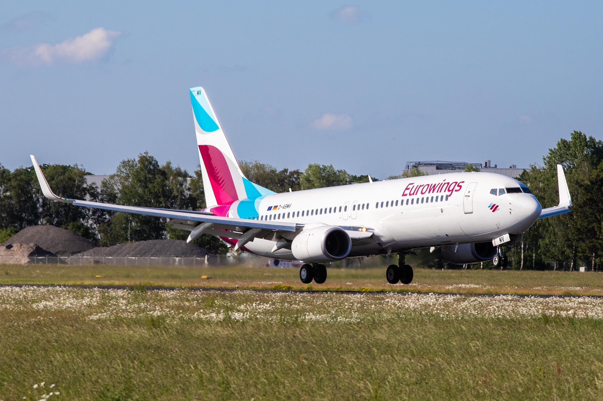 Hamburg Airport: Eurowings (EW / EWG) | Operator: TUI fly |  Boeing 737-86J B738 | D-ABMV | MSN 37785