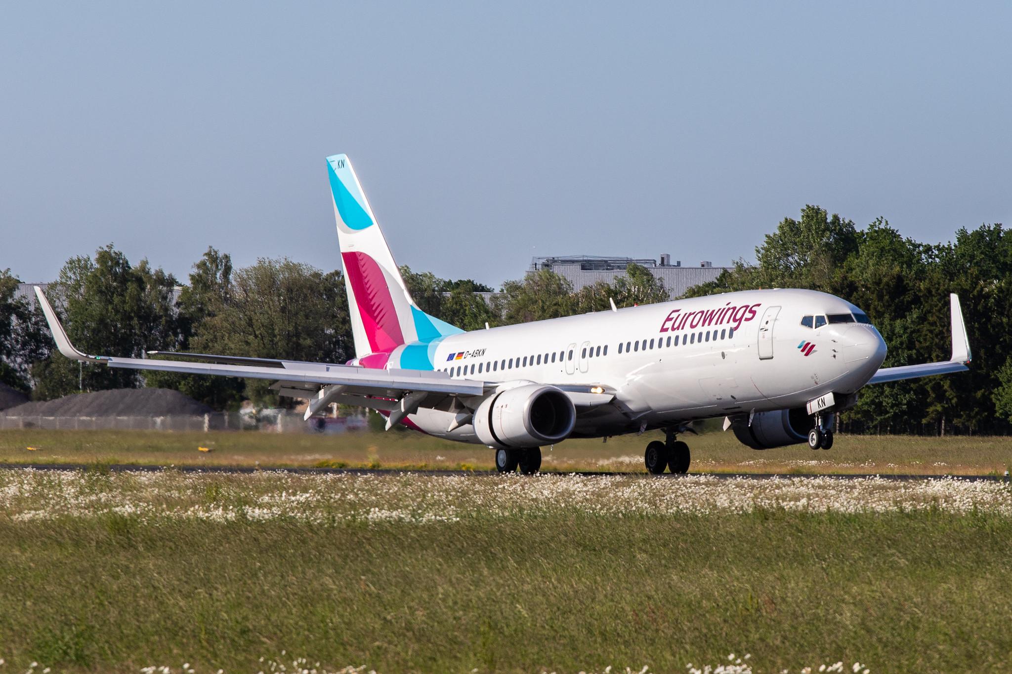 Hamburg Airport (HAM/EDDH): Eurowings (EW /EWG) | Operator: TUI fly |  Boeing 737-86J B738 | D-ABKN | MSN 37756