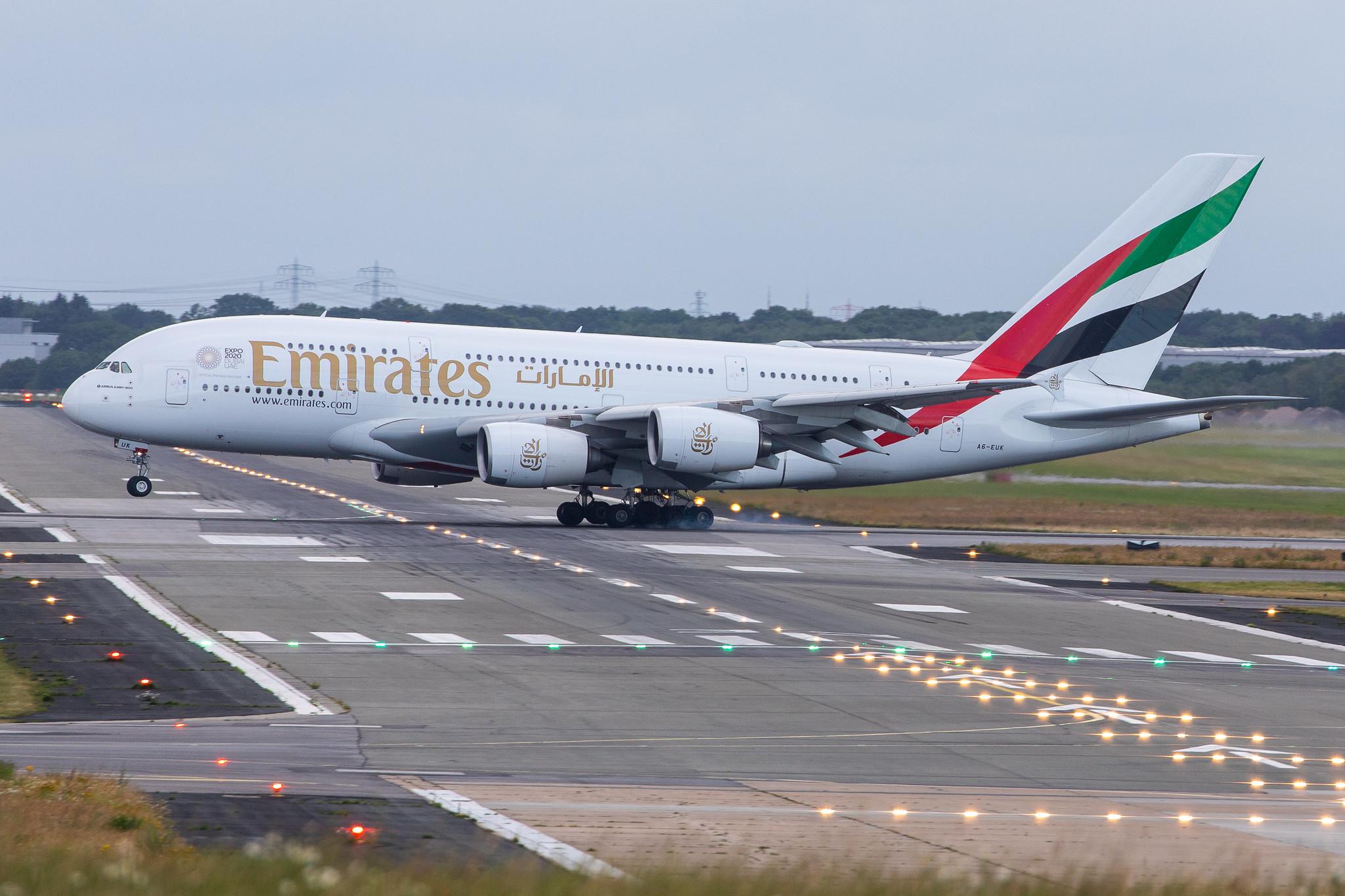 Hamburg Airport: Emirates (EK / UAE) |  Airbus A380-861 A388 | A6-EUK | MSN 223
