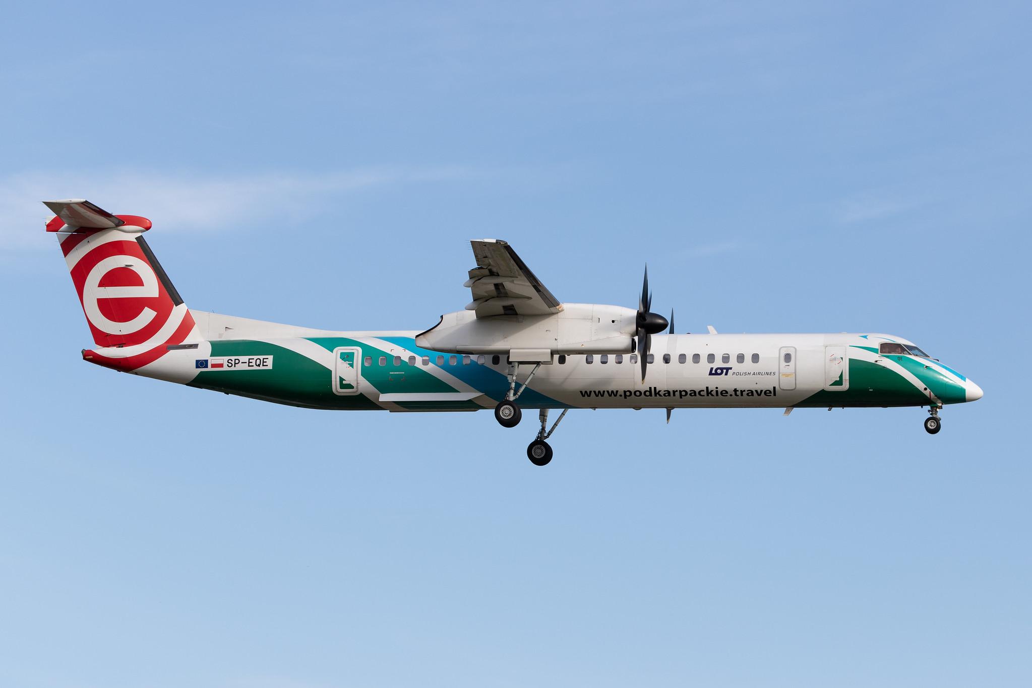 Hamburg Airport: LOT (LO / LOT) |  Livery: Podkarpackie livery |  De Havilland Canada Dash 8-400 DH8D | SP-EQE | MSN 4417