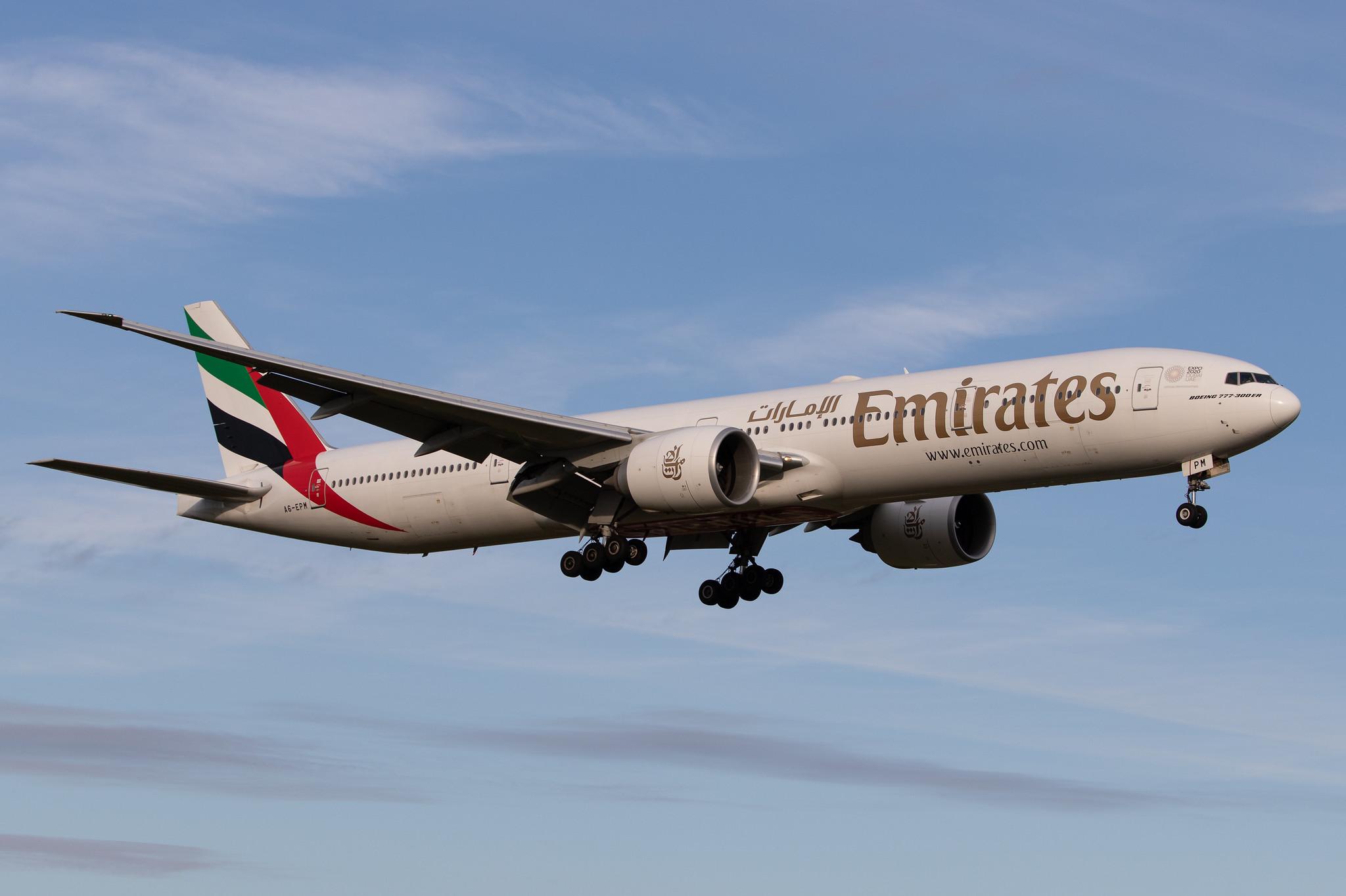 Hamburg Airport: Emirates (EK / UAE) |  Boeing 777-31H(ER) B77W | A6-EPM | MSN 42332