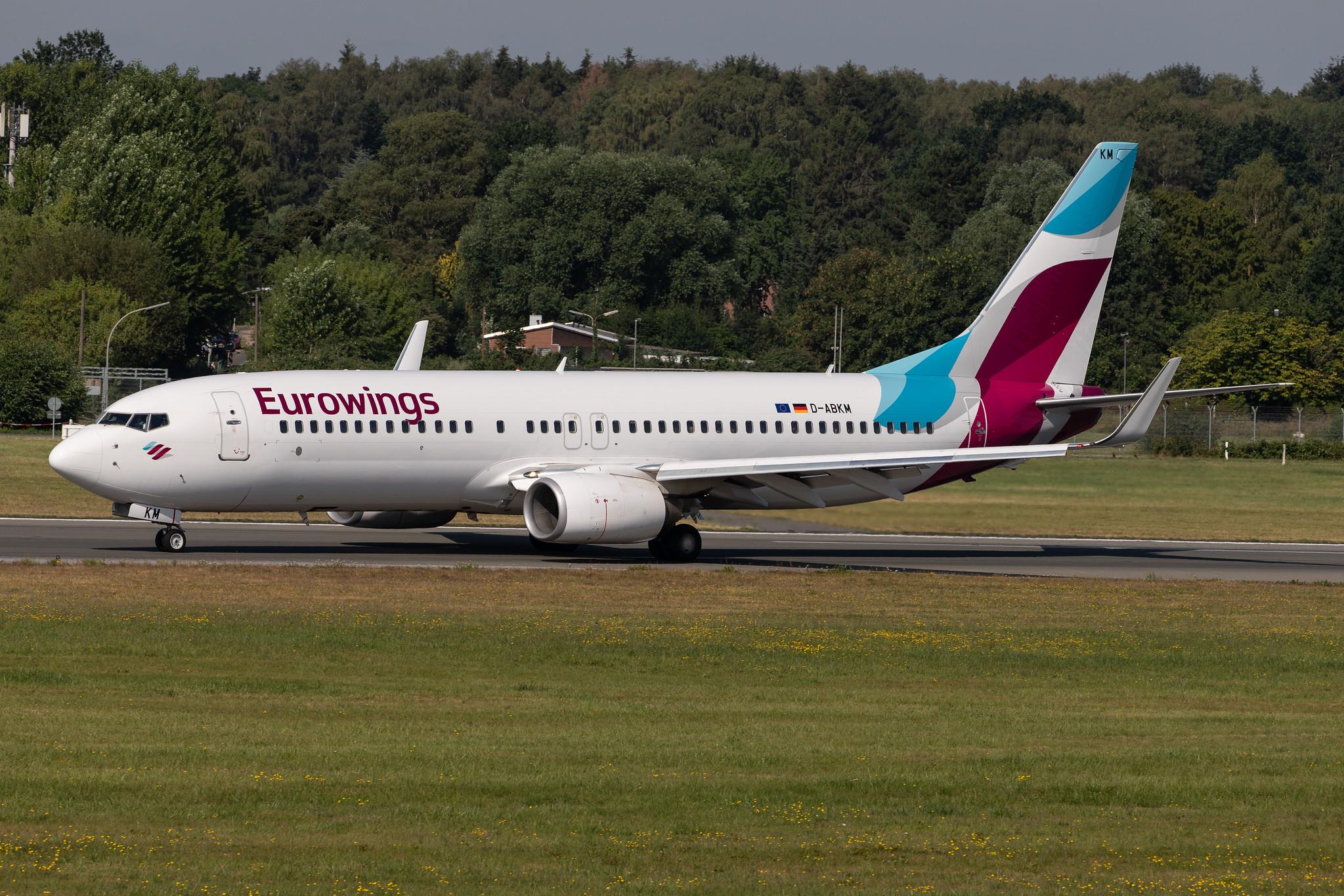 Hamburg Airport: Eurowings (EW / EWG) | Operator: TUI fly |  Boeing 737-86J B738 | D-ABKM | MSN 37755