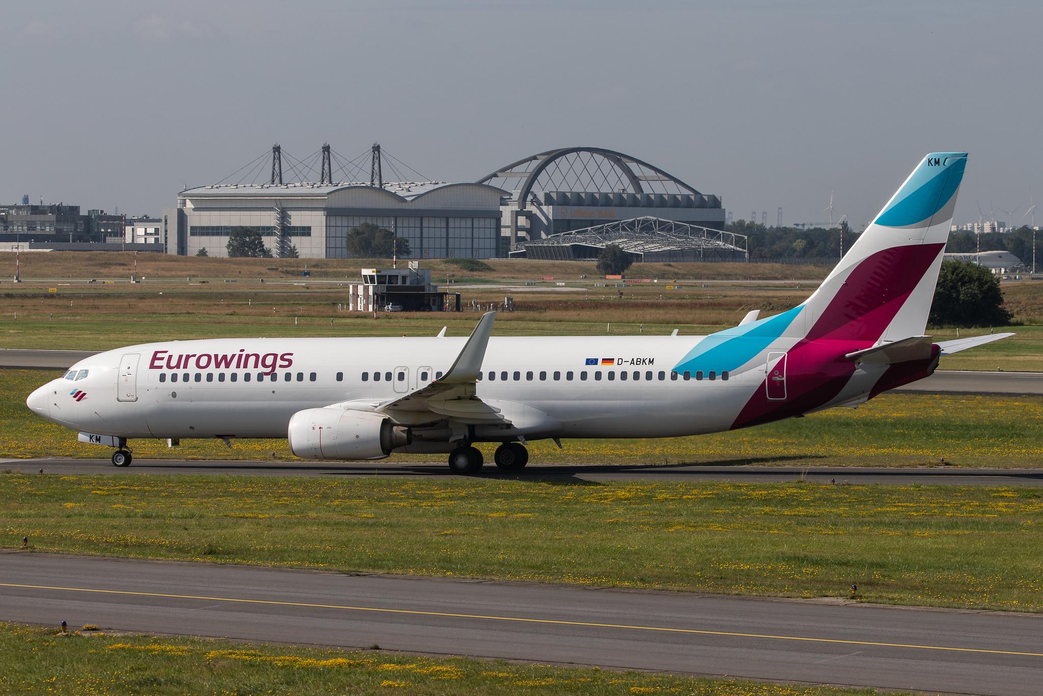 Hamburg Airport: Eurowings (EW / EWG) | Operator: TUI fly |  Boeing 737-86J B738 | D-ABKM | MSN 37755