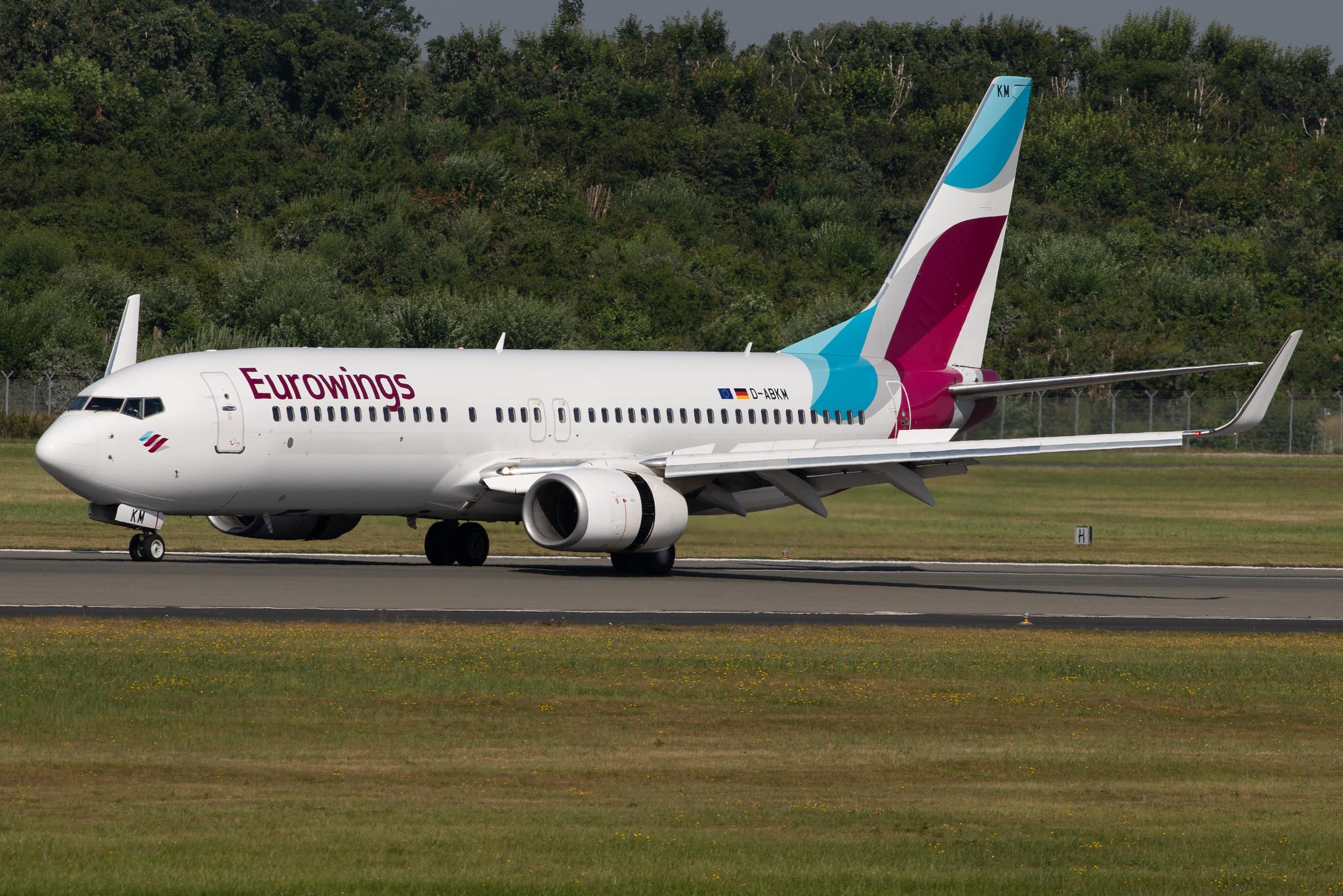 Hamburg Airport: Eurowings (EW / EWG) | Operator: TUI fly |  Boeing 737-86J B738 | D-ABKM | MSN 37755