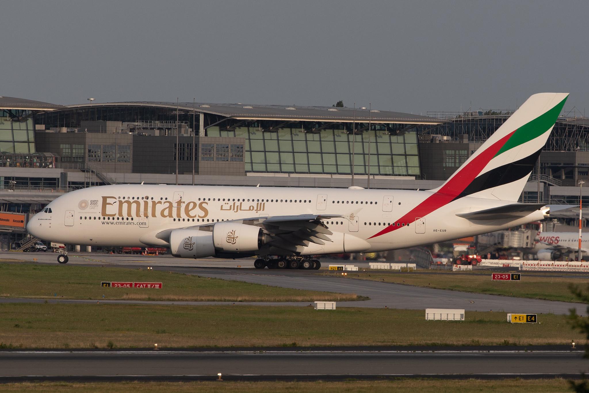 Hamburg Airport: Emirates (EK / UAE) | Airbus A380-842 A388 | A6-EUR | MSN 232