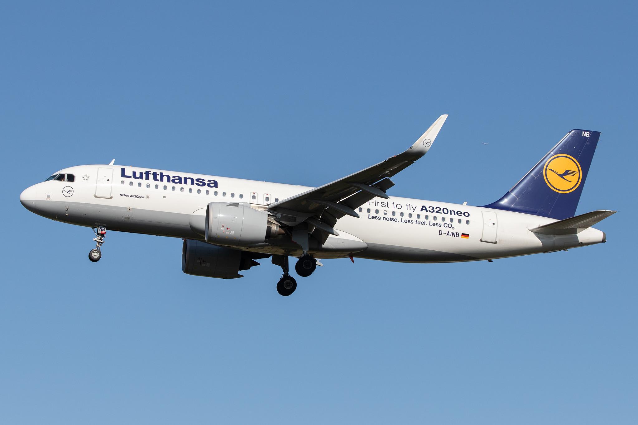 Frankfurt Airport: Lufthansa (LH / DLH) | Livery: First to fly A320neo Sticker | Airbus A320-271N A20N | D-AINB | MSN 6864