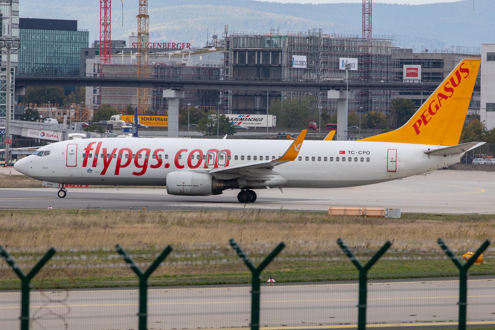 Frankfurt Airport: Pegasus Airlines (PC / PGT) |  Boeing 737-8AS B738 | TC-CPO | MSN 33641