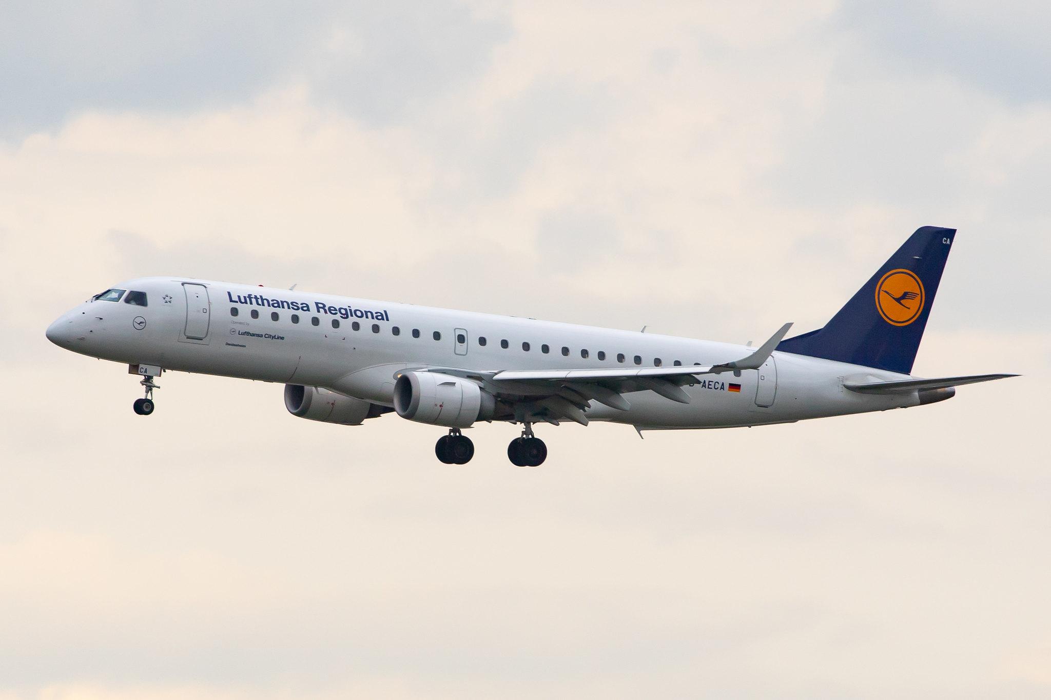 Frankfurt Airport: Lufthansa (LH / DLH) | Operator: Lufthansa CityLine |  Embraer ERJ-190LR E190 | D-AECA | MSN 19000327